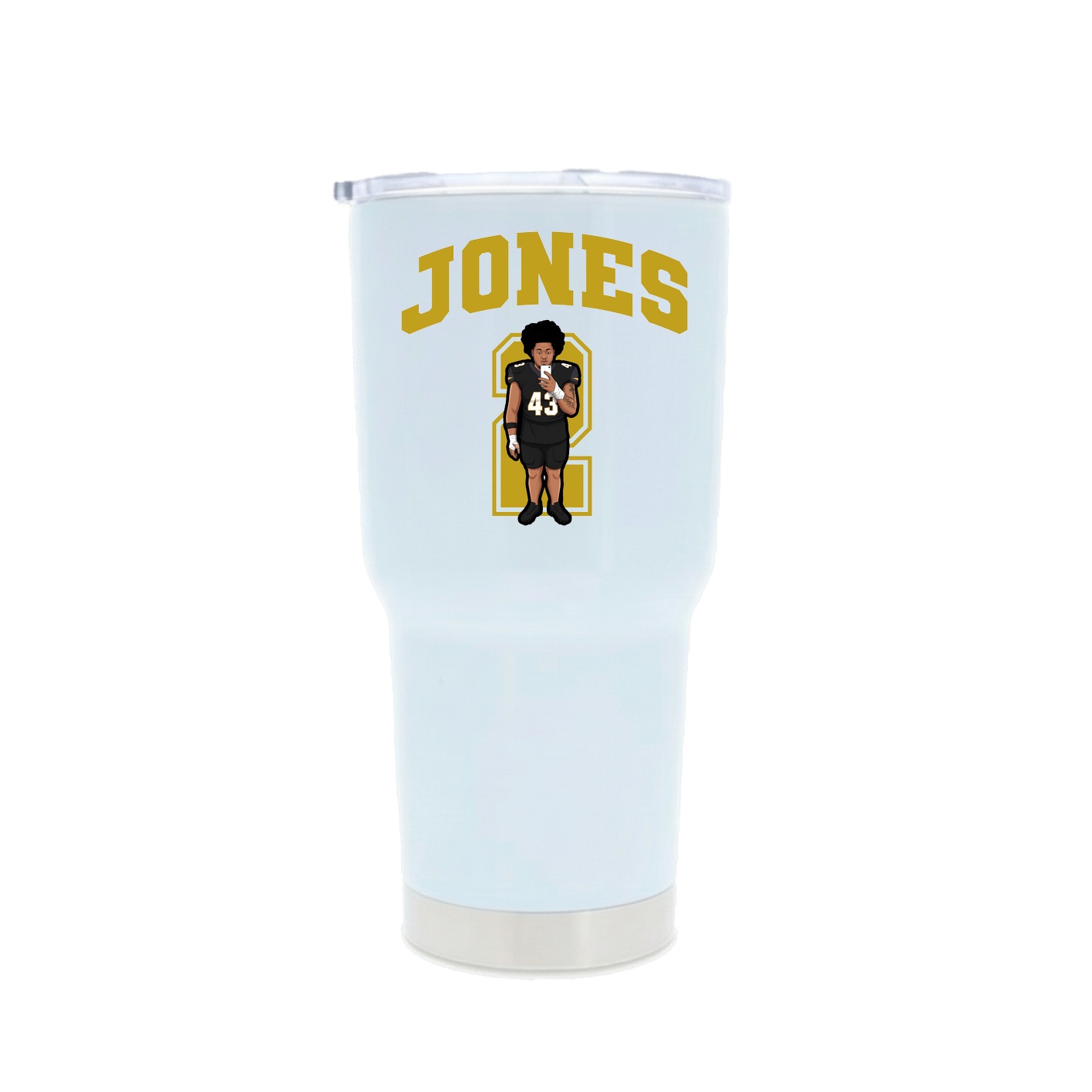 30oz Stainless Steel Tumbler — Number in White
