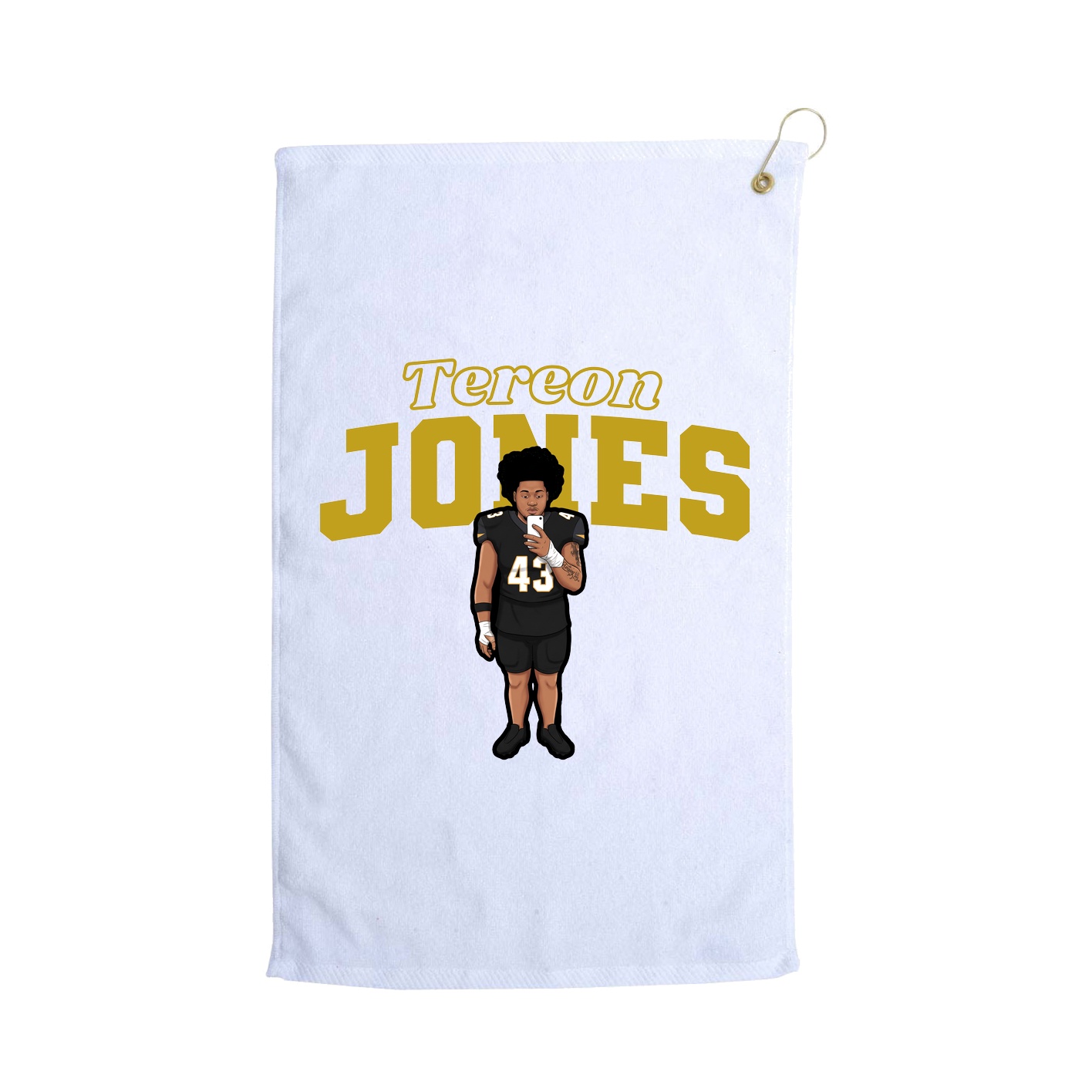 Golf Towel — Name Arch in White