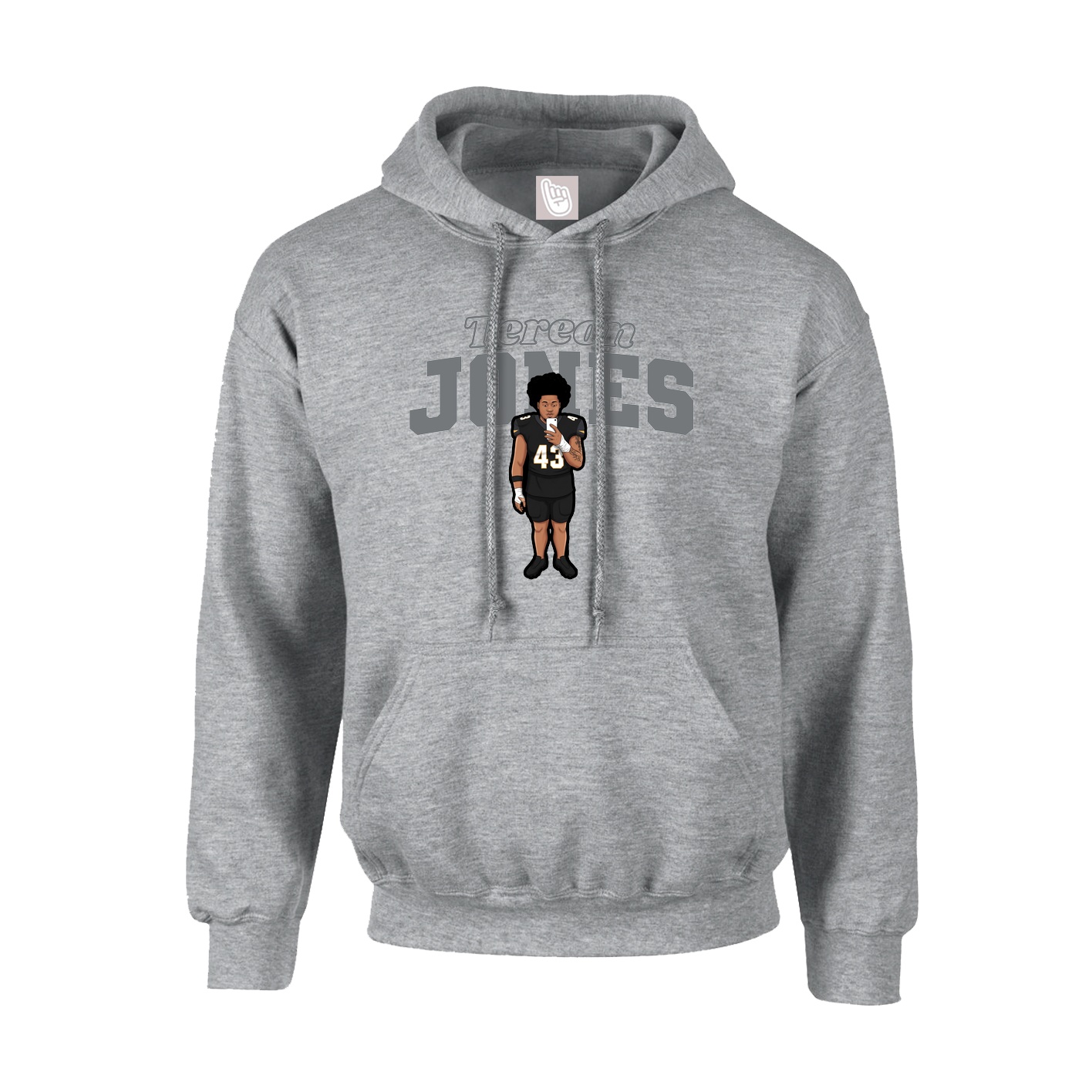 Youth Hoodie — Name Arch in Grey