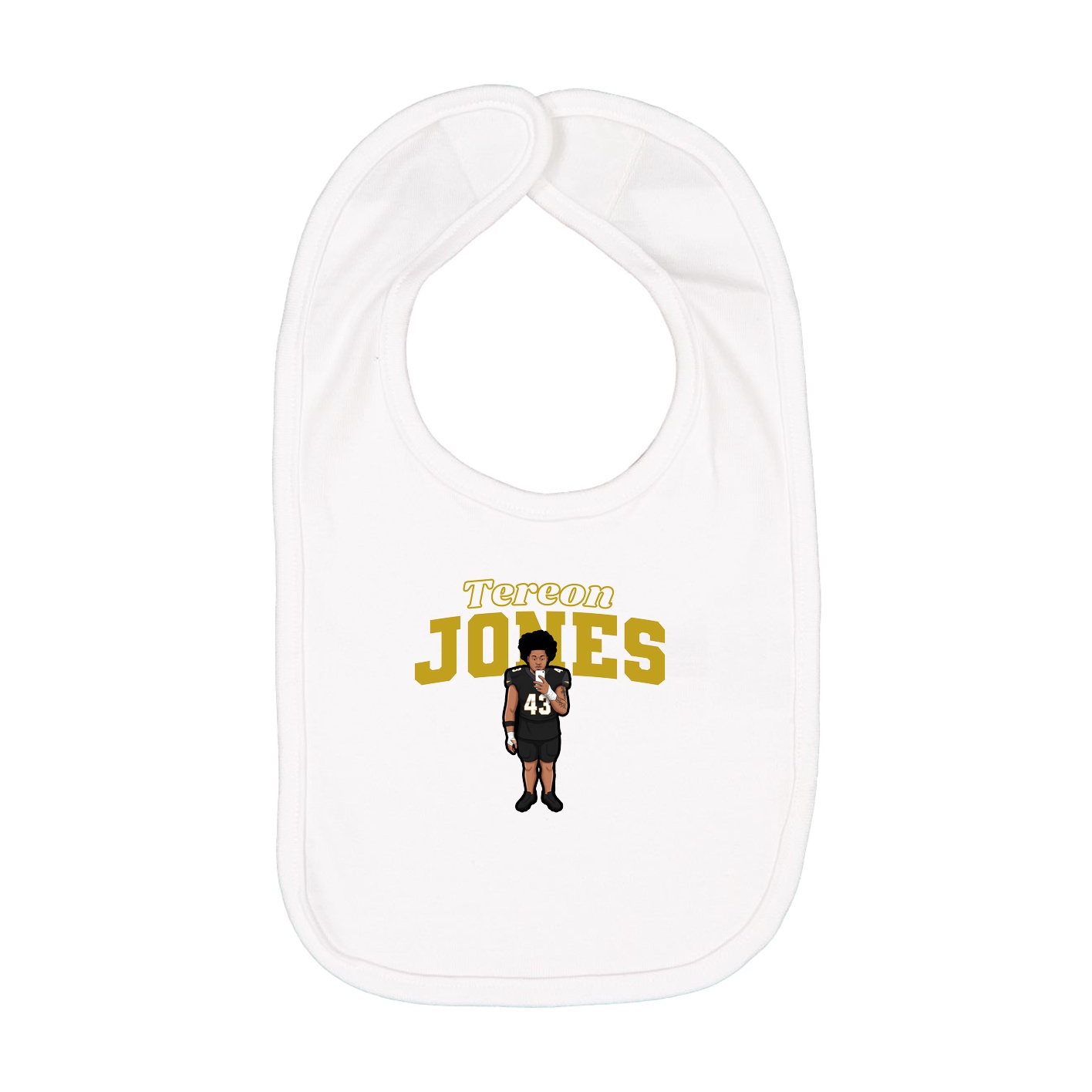 Infant Bib — Name Arch in White