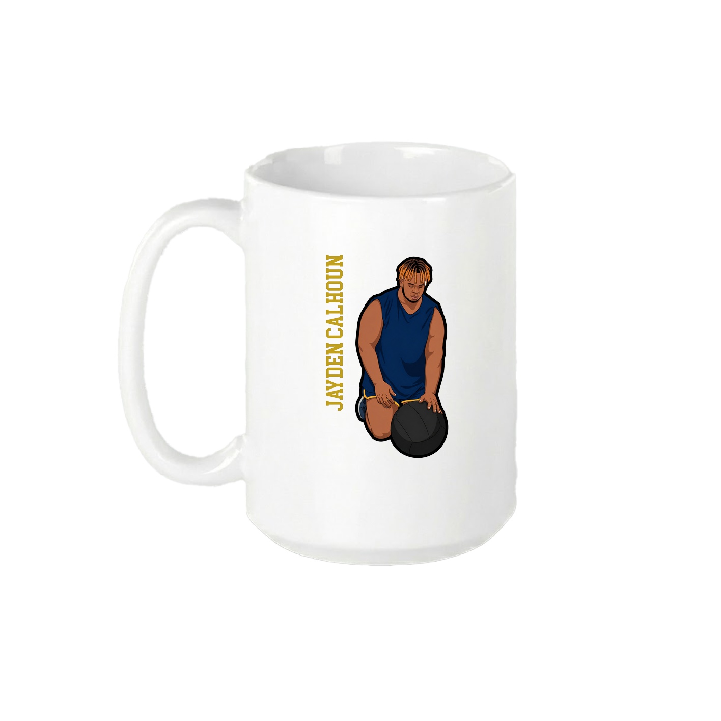 15oz Coffee Mug — Name Vertical in White