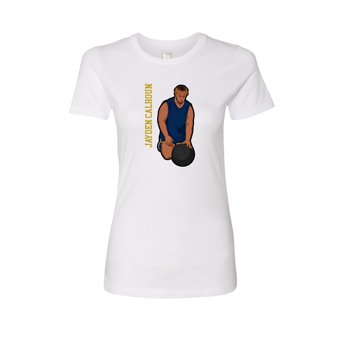 Fitted Women's Tee — Name Vertical in White