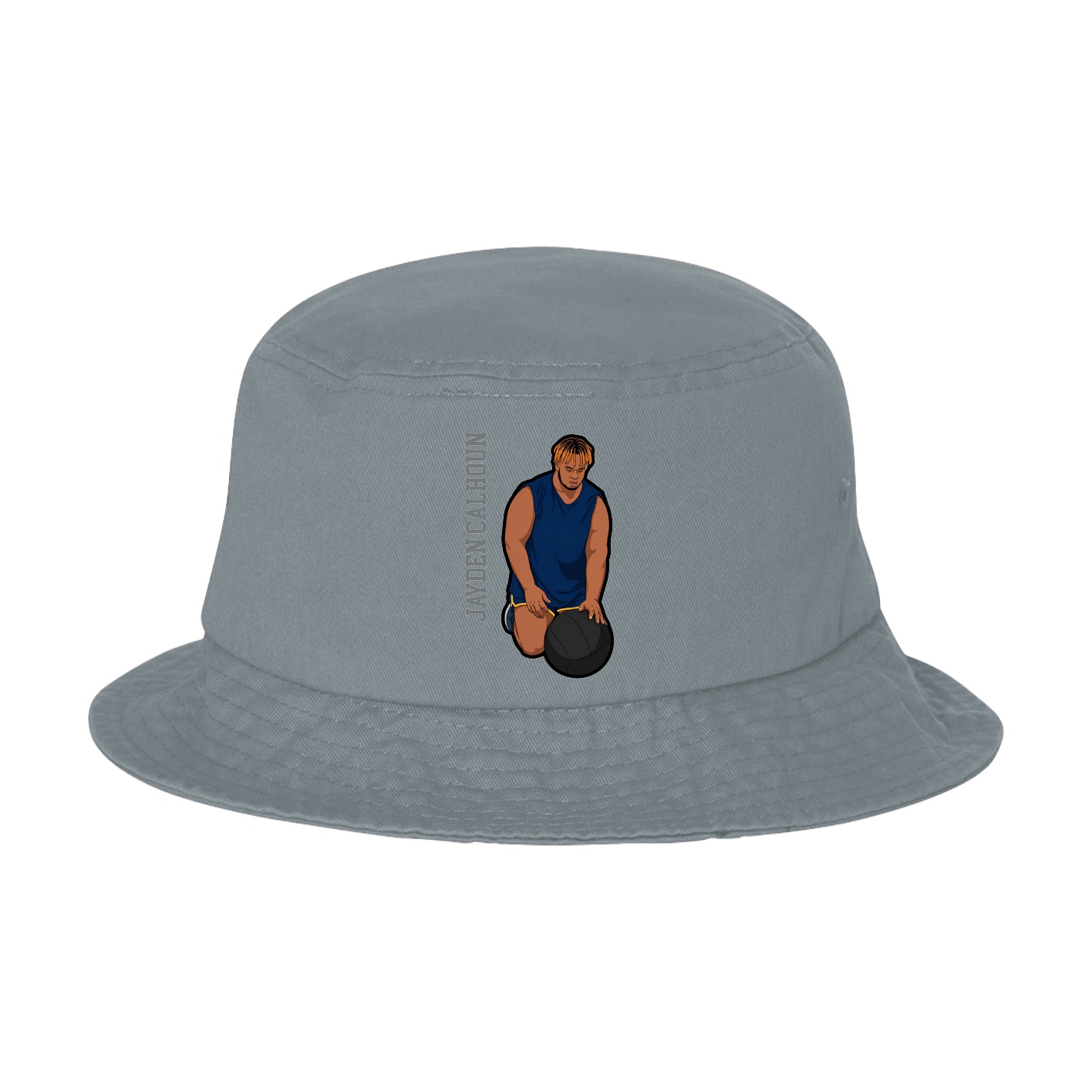 Bucket Cap — Name Vertical in Grey