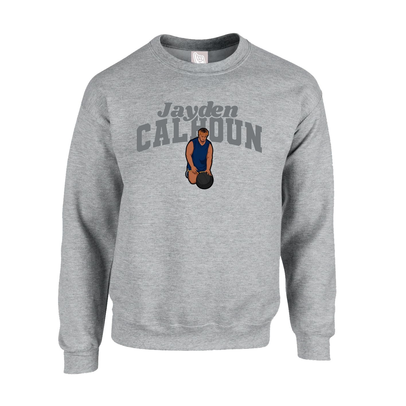 Fleece Crew — Signature Arch in Grey