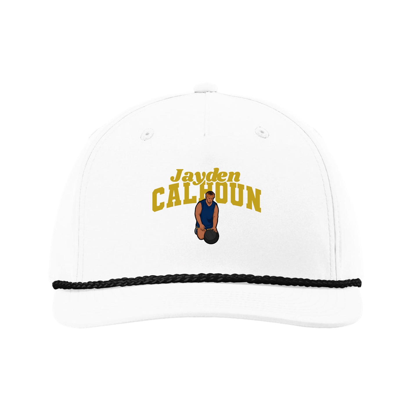 Five-Panel Classic Rope Cap — Signature Arch in White