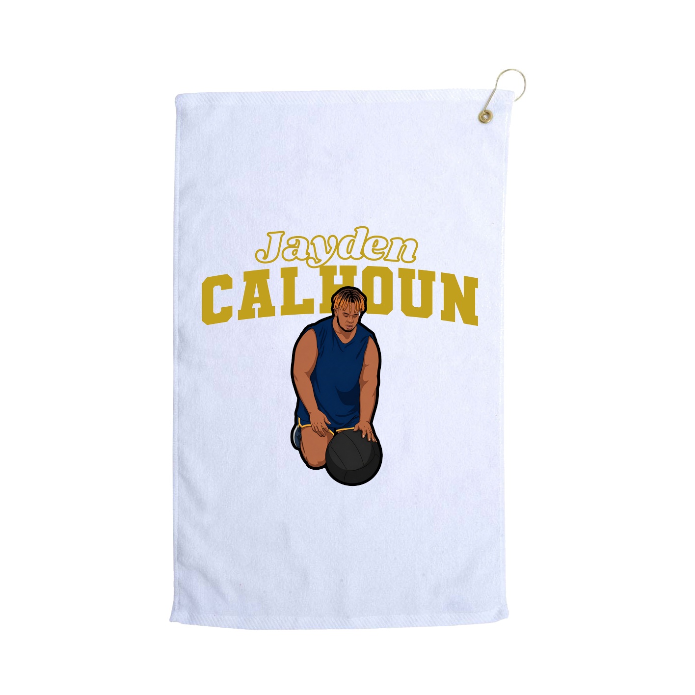 Golf Towel — Name Arch in White