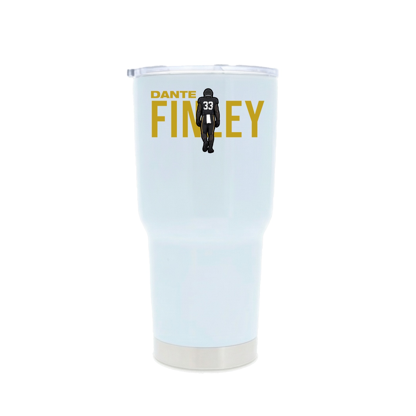 30oz Stainless Steel Tumbler — Player Name in White