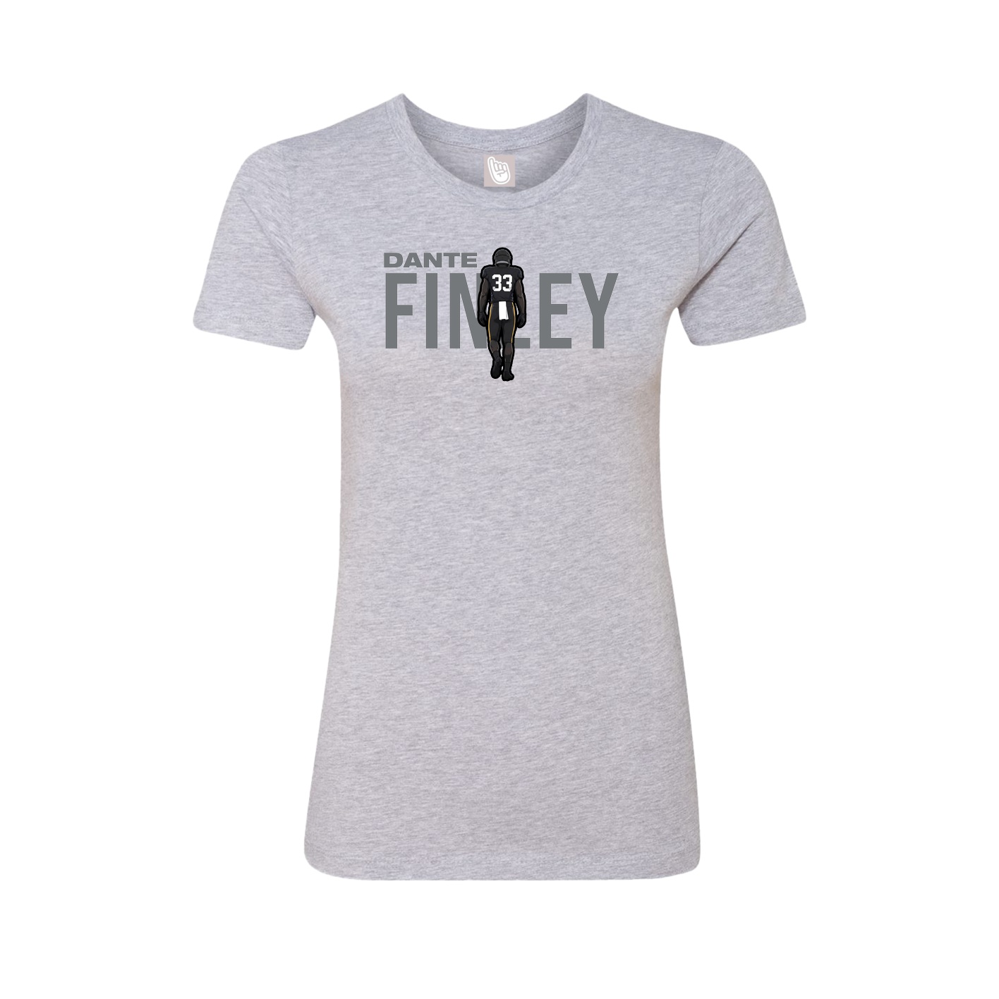 Fitted Women's Tee — Player Name in Grey