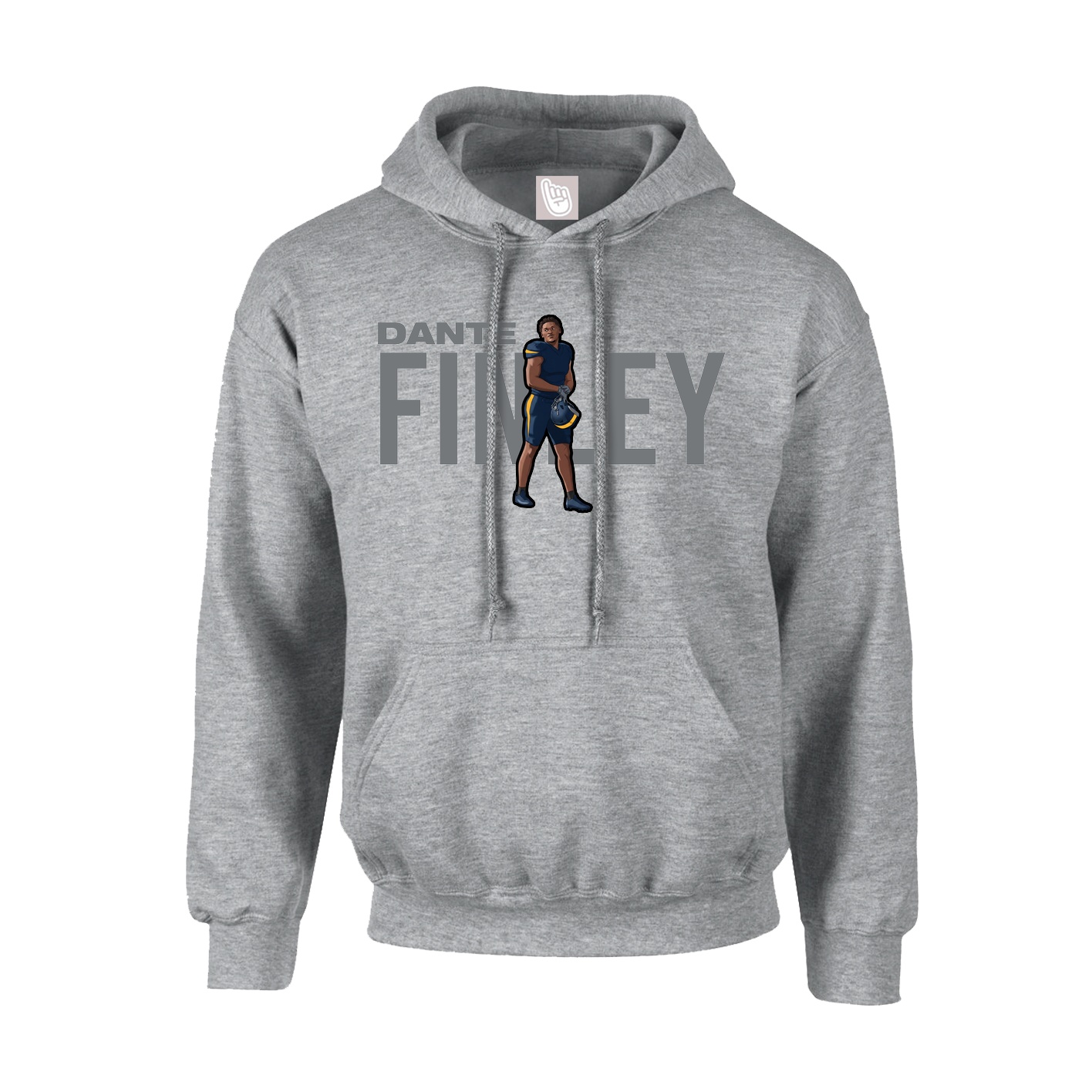 Hoodie — Player Name in Grey
