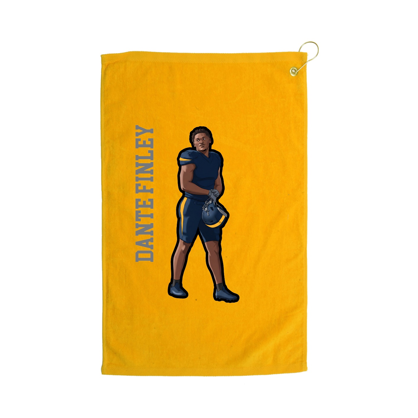 Golf Towel — Name Vertical in Gold
