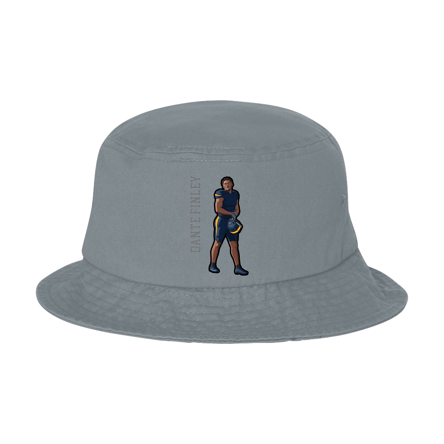 Bucket Cap — Name Vertical in Grey