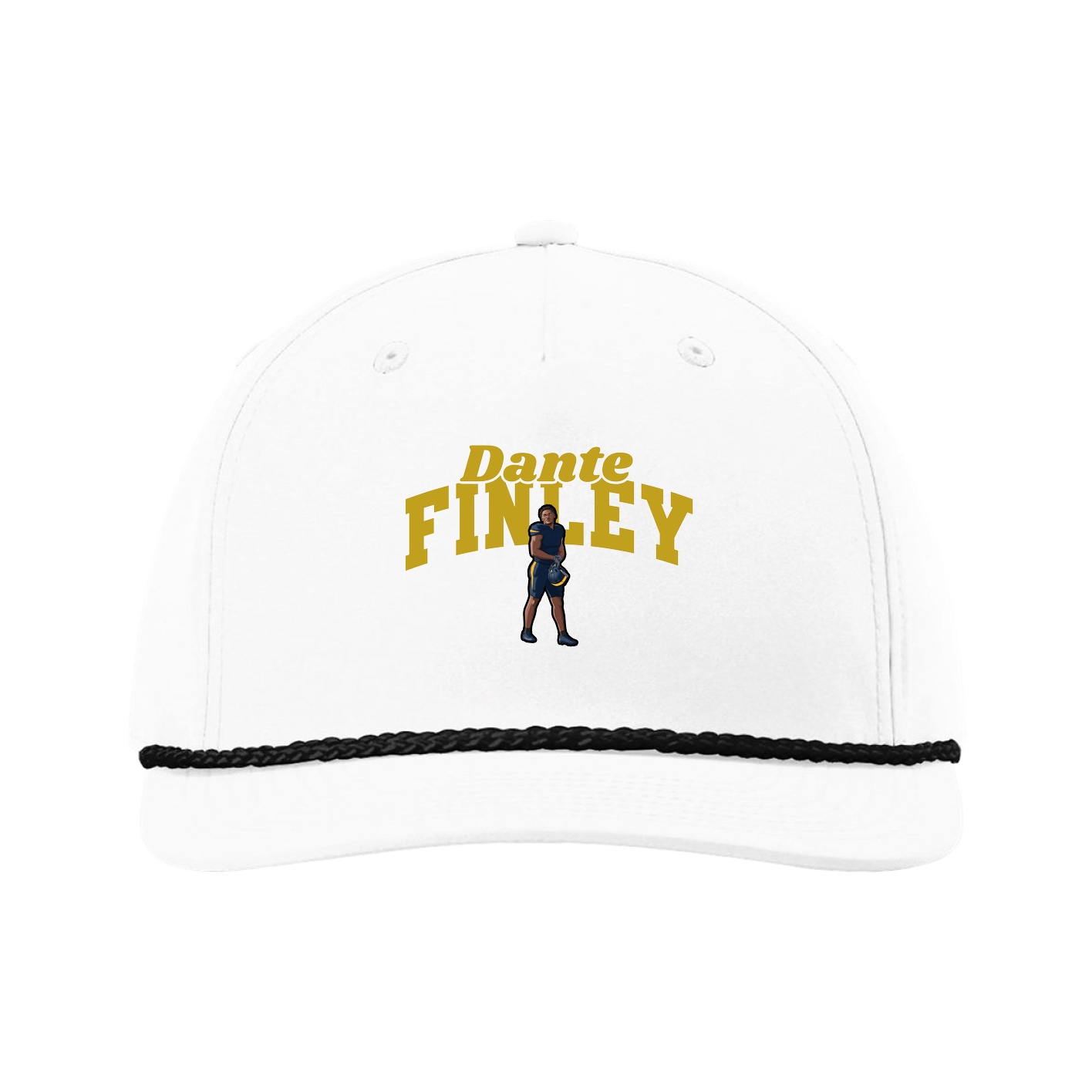 Five-Panel Classic Rope Cap — Signature Arch in White