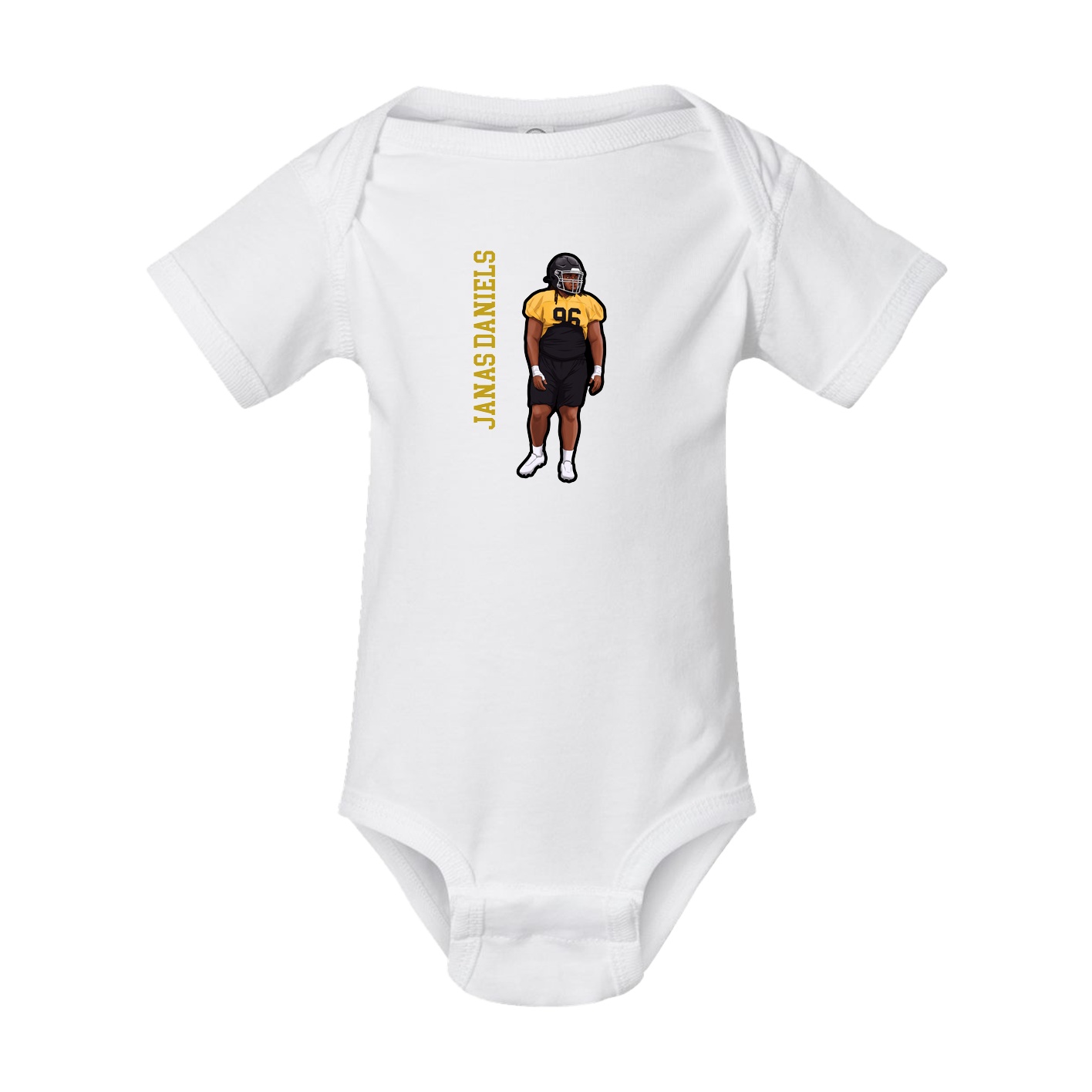 Baby Onesie — Name Vertical in White