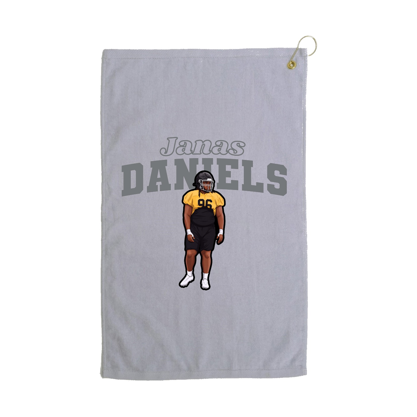 Golf Towel — Name Arch in Grey