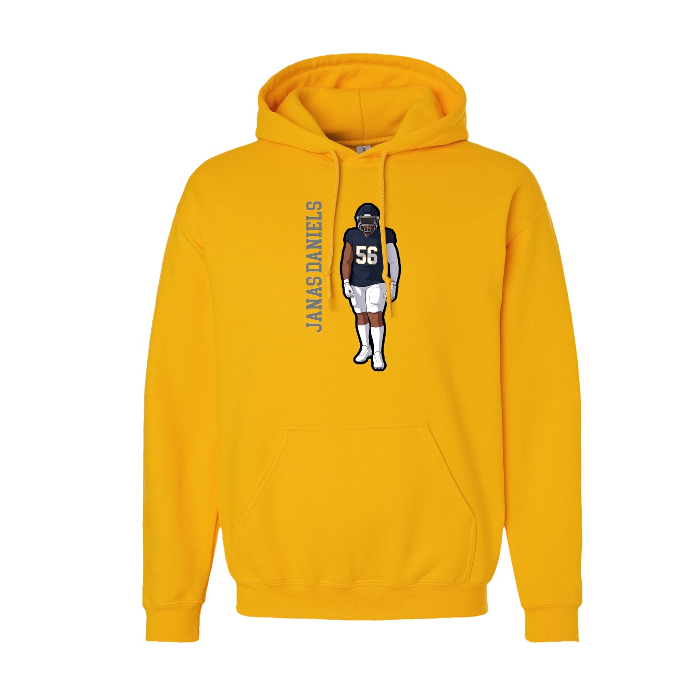Youth Hoodie — Name Vertical in Gold