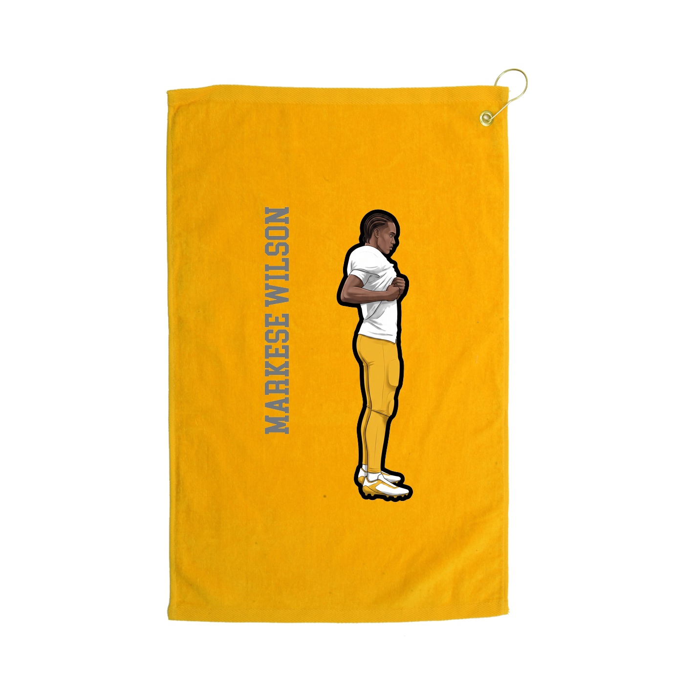 Golf Towel — Name Vertical in Gold