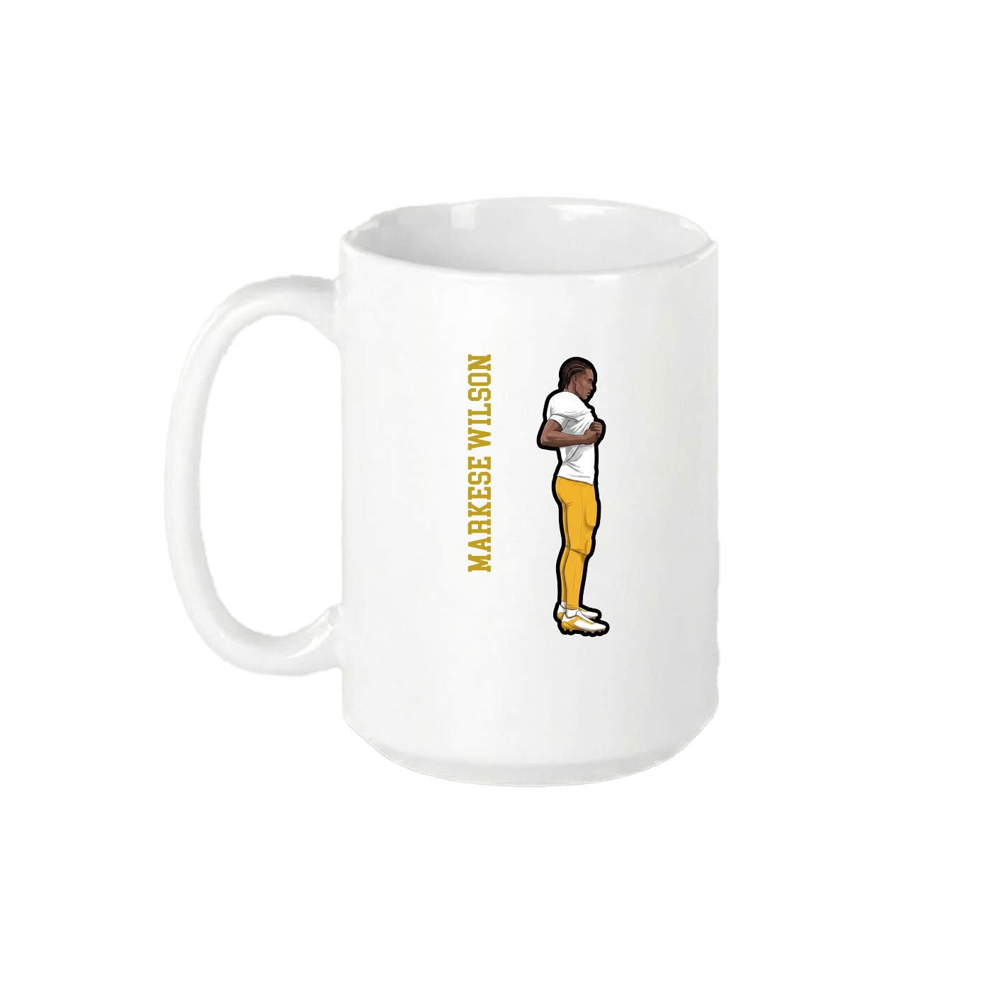 15oz Coffee Mug — Name Vertical in White