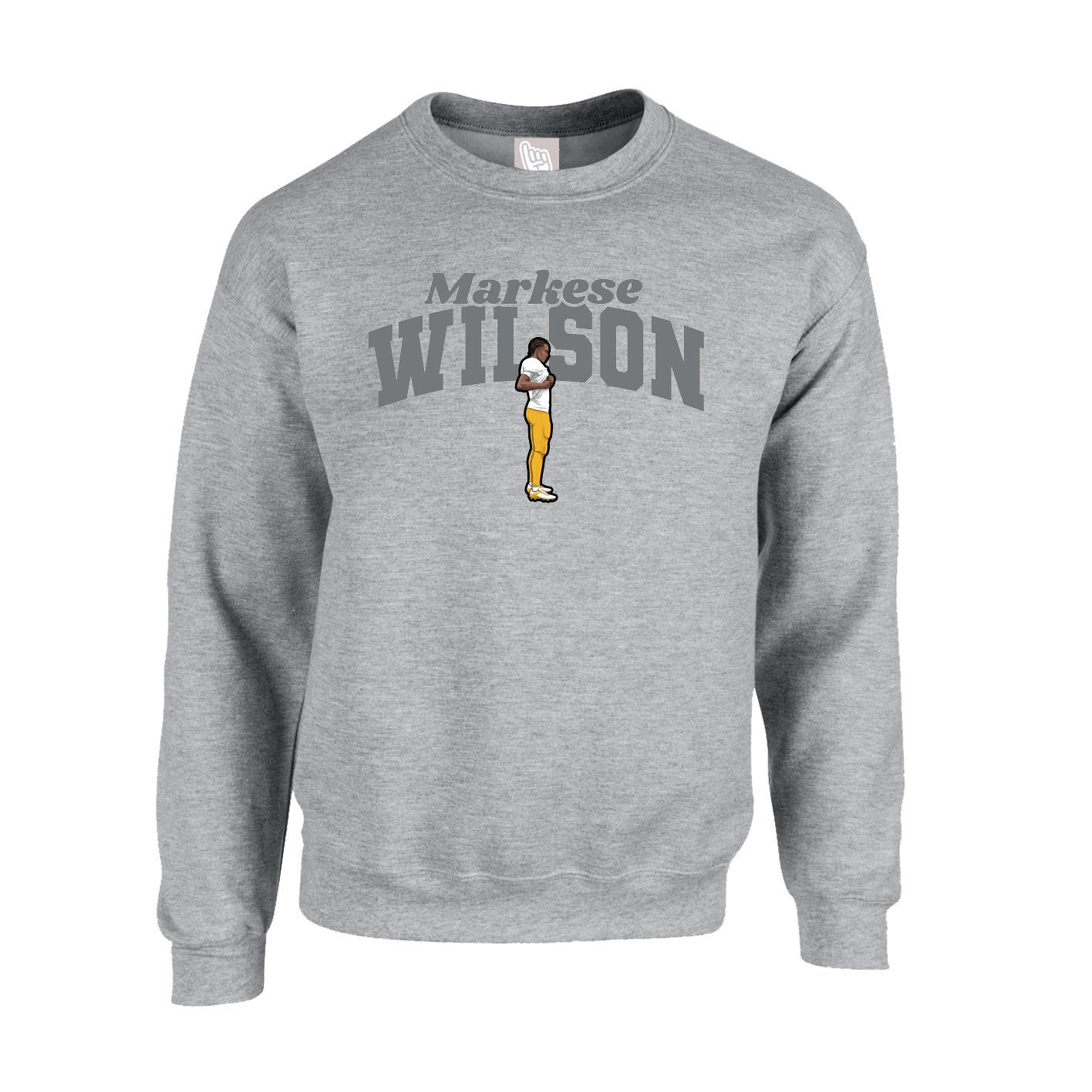 Fleece Crew — Signature Arch in Grey
