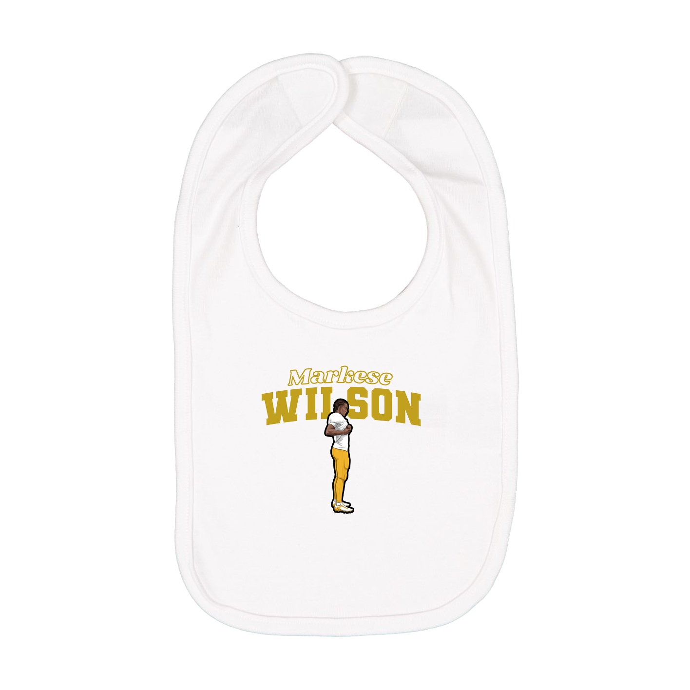 Infant Bib — Name Arch in White
