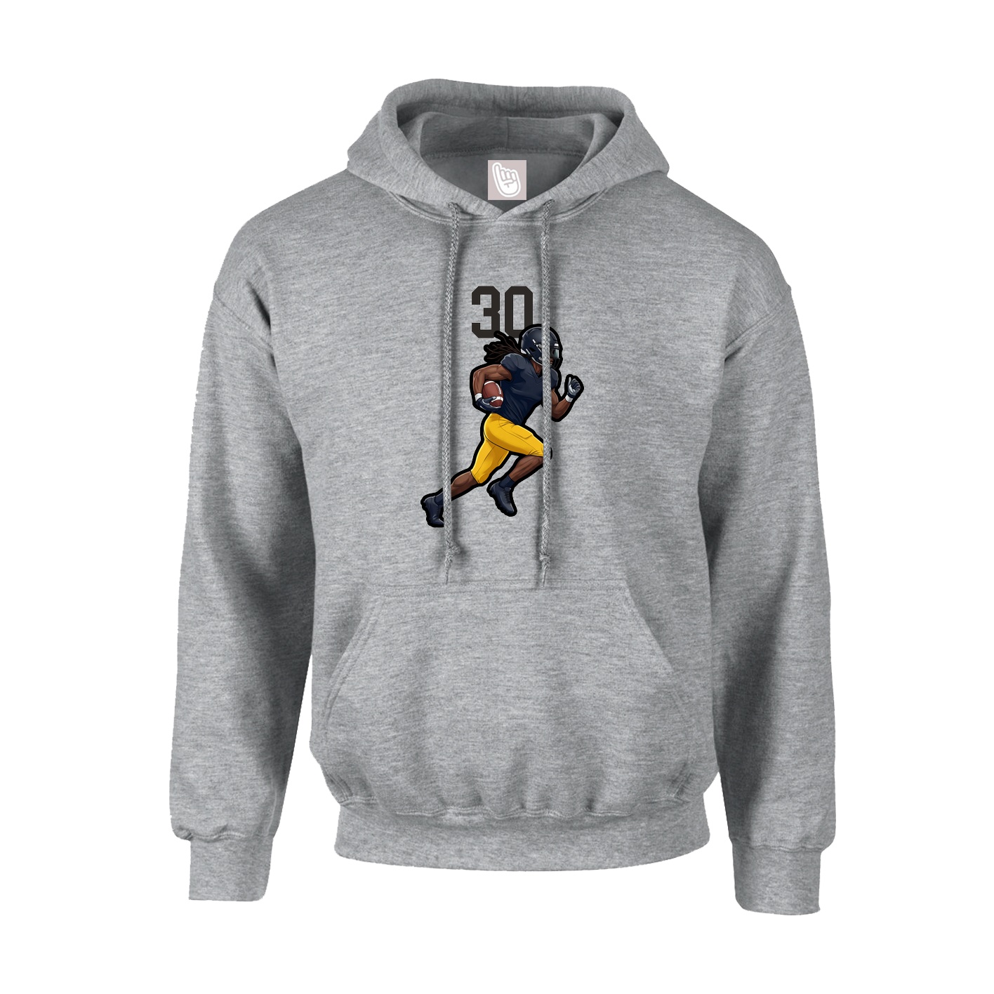 Youth Hoodie — Number Top in Grey