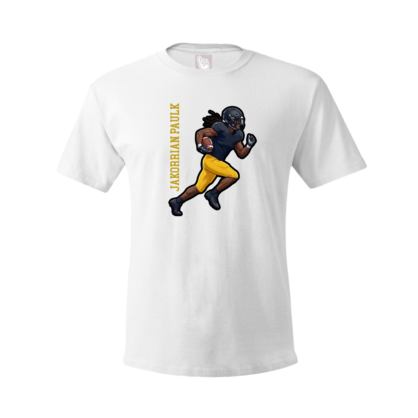 Youth Tee — Name Vertical in White