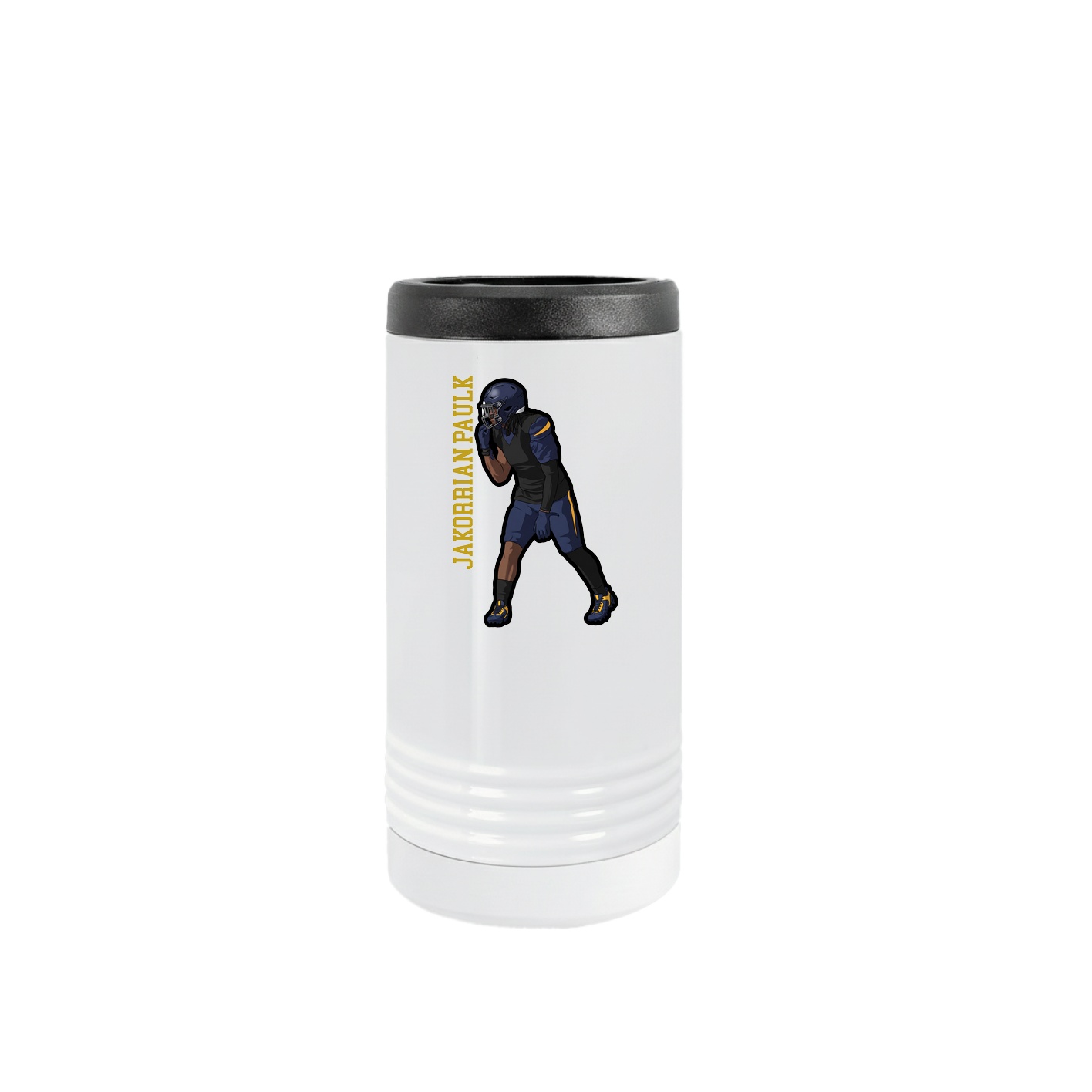 Slim Beverage Holder — Name Vertical in White