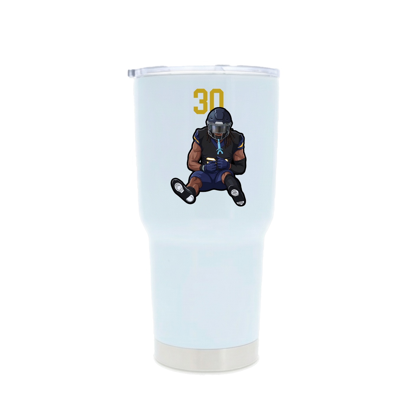 30oz Stainless Steel Tumbler — Number Top in White