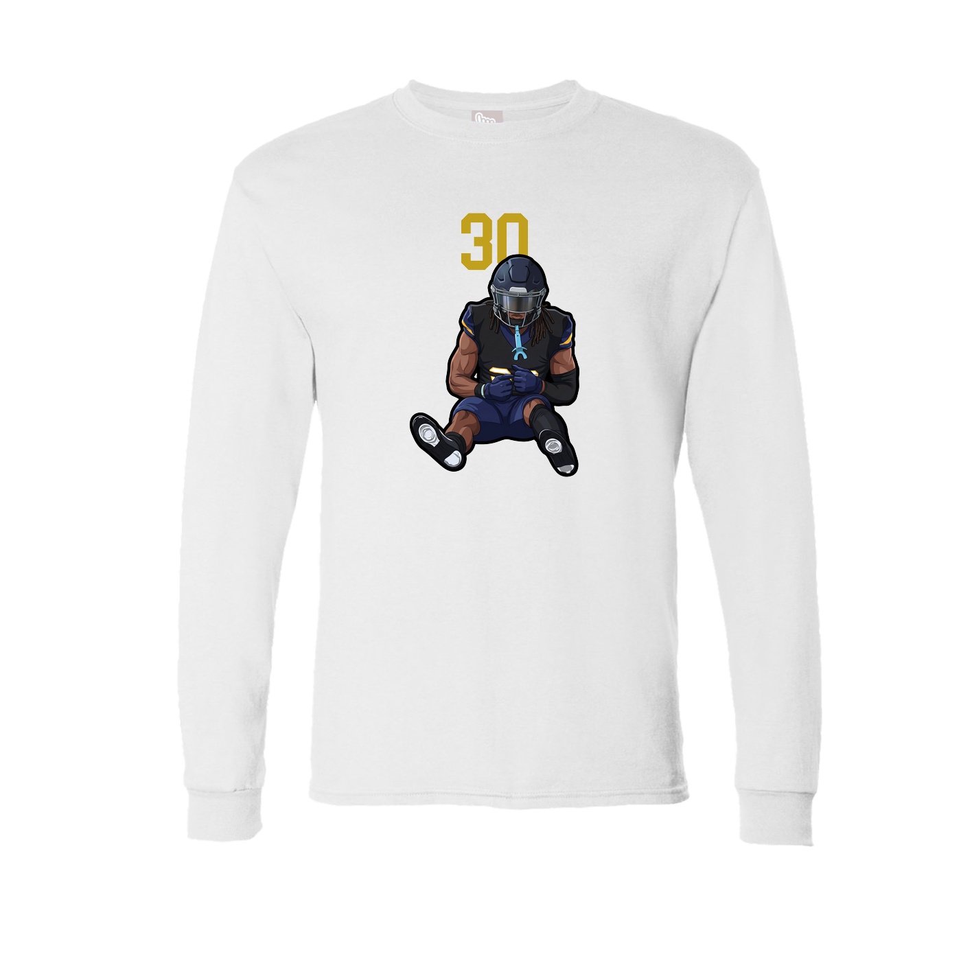 Long Sleeve Tee — Number Top in White