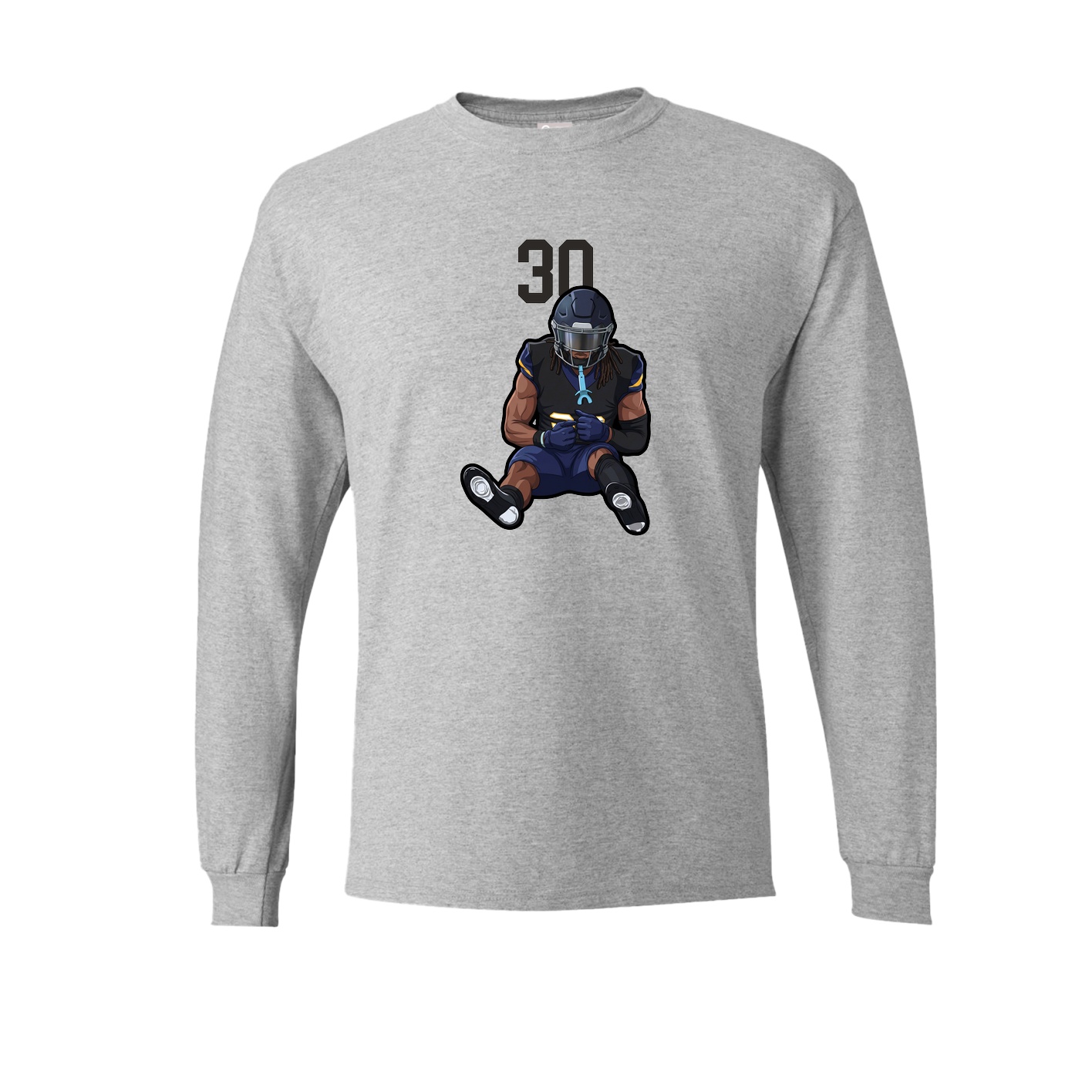 Long Sleeve Tee — Number Top in Grey
