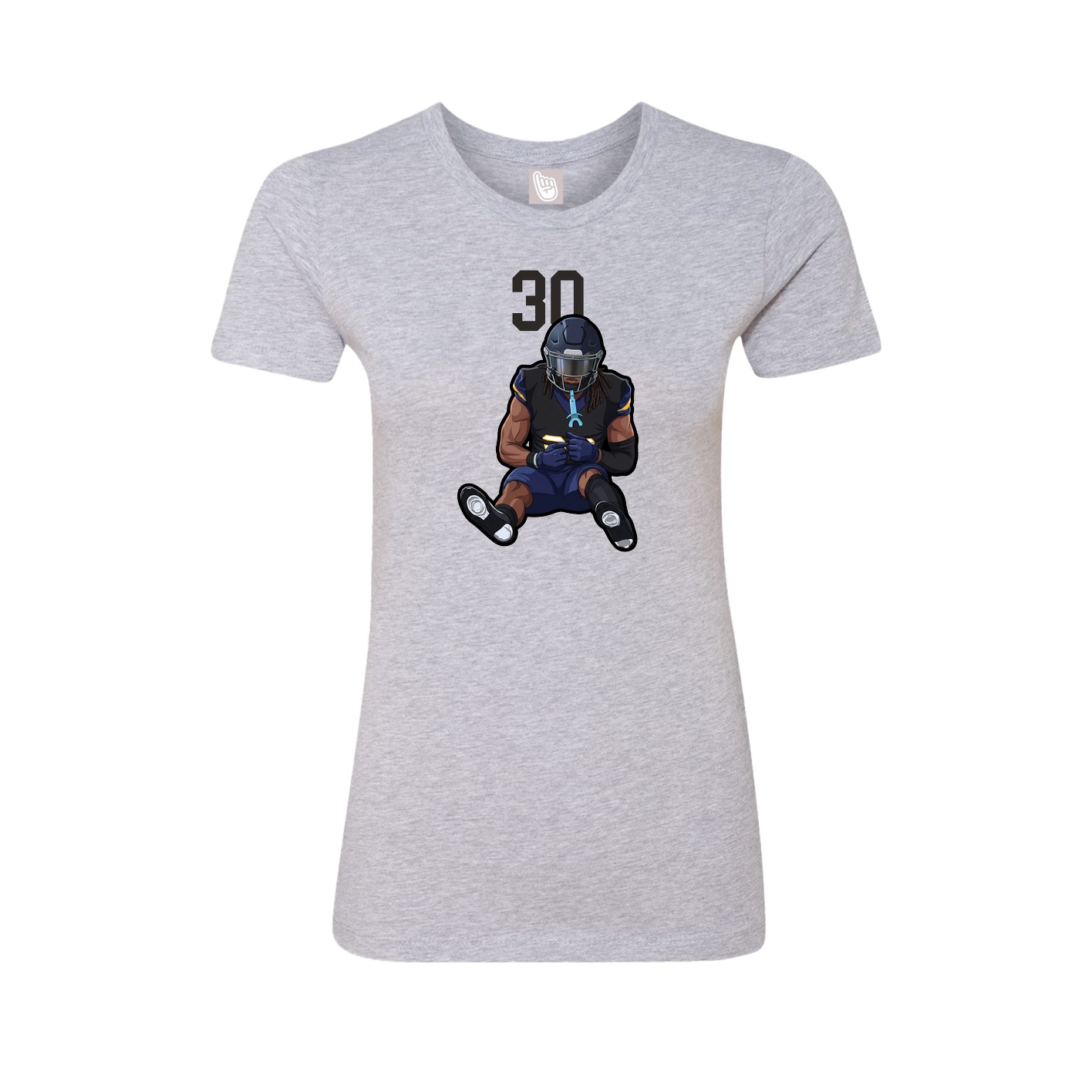 Fitted Women's Tee — Number Top in Grey