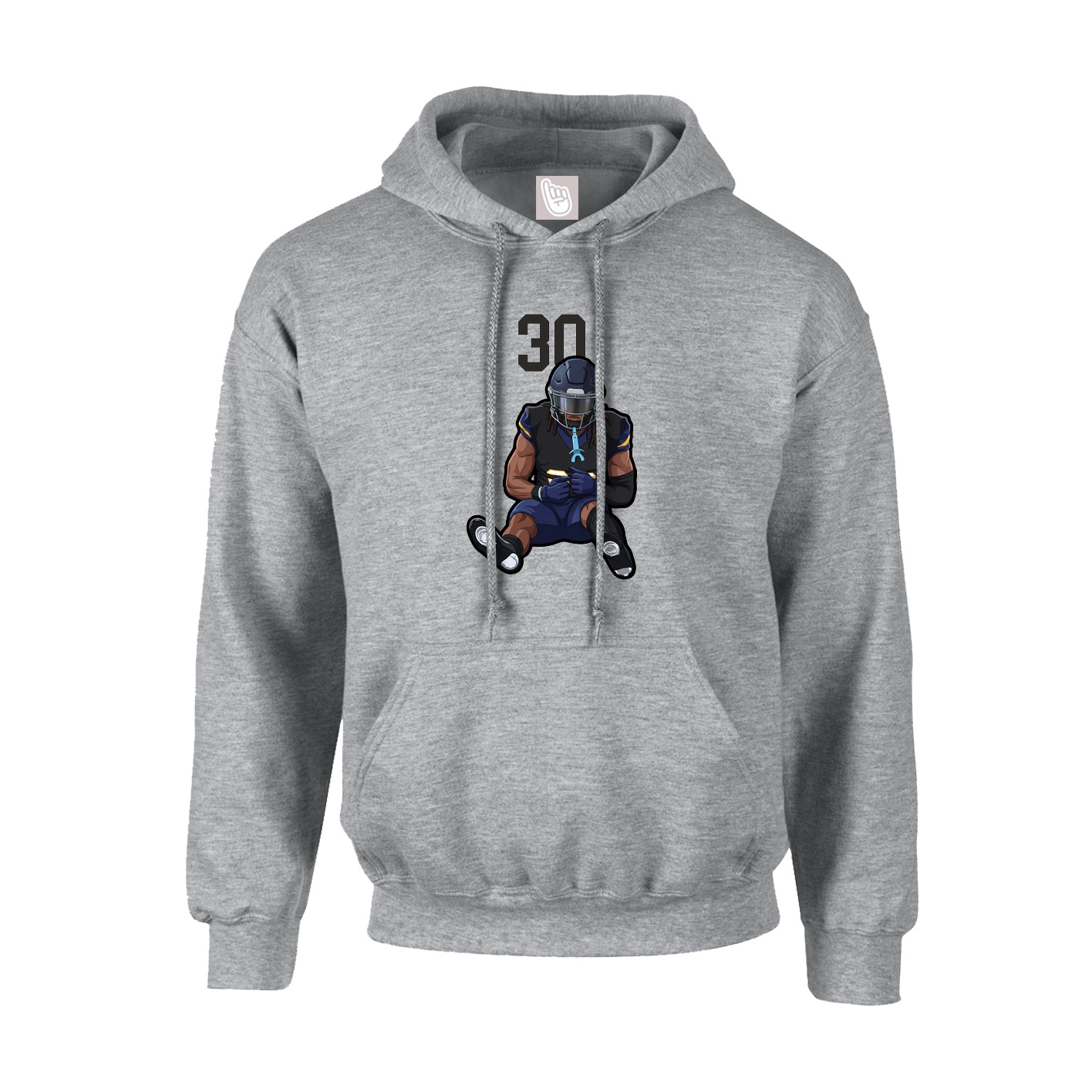 Hoodie — Number Top in Grey