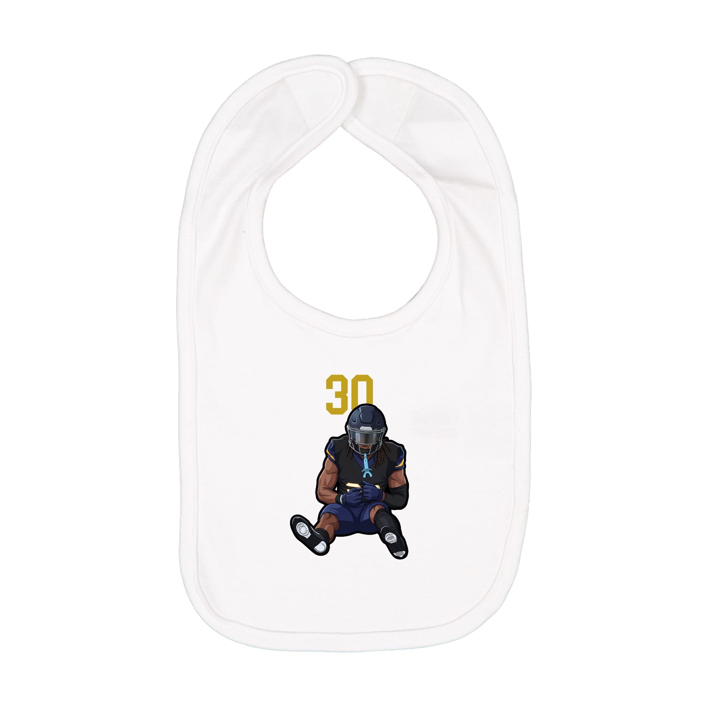 Infant Bib — Number Top in White