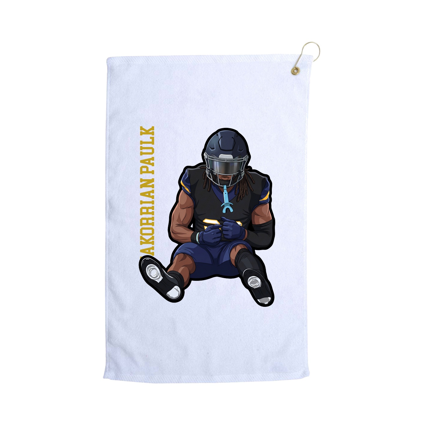 Golf Towel — Name Vertical in White