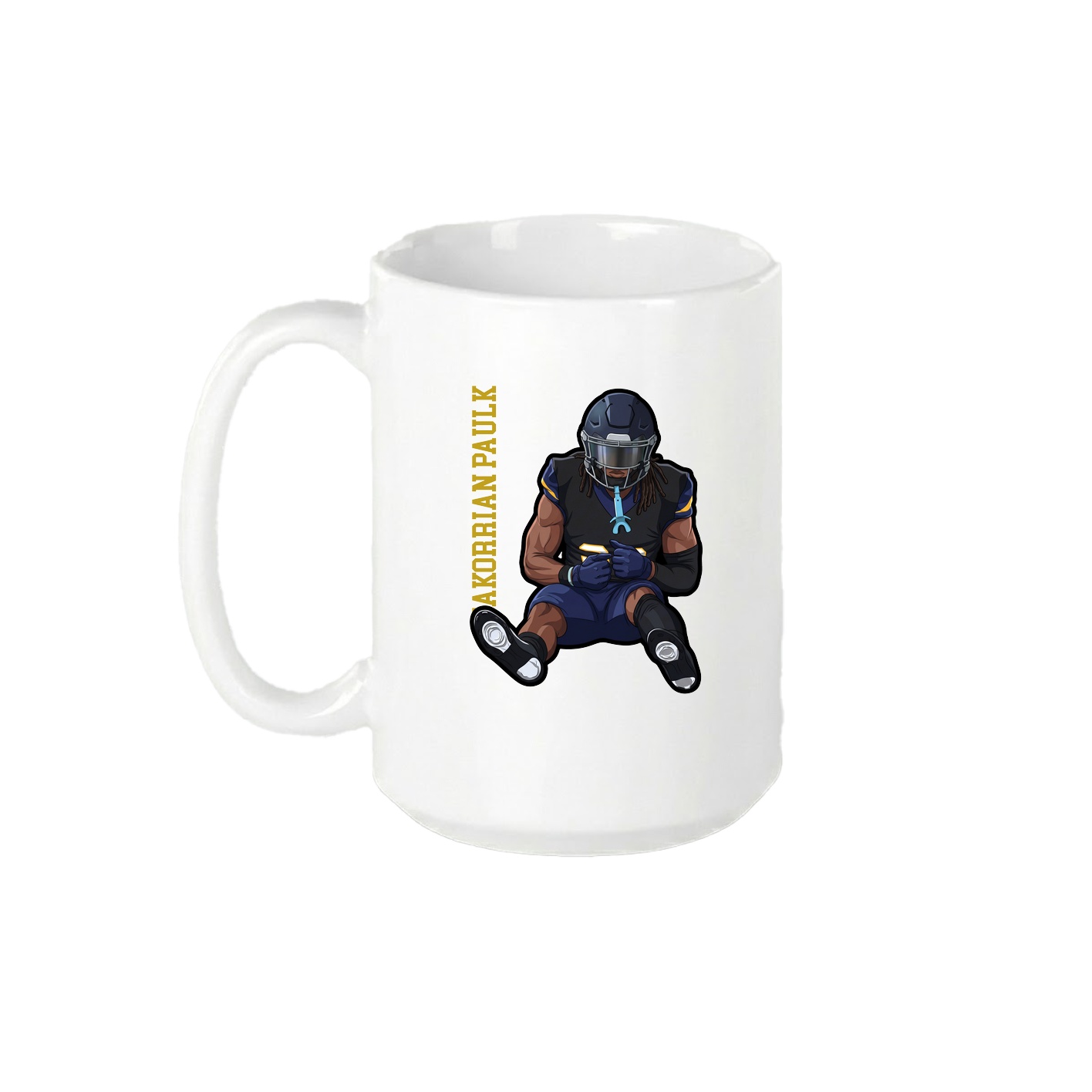 15oz Coffee Mug — Name Vertical in White