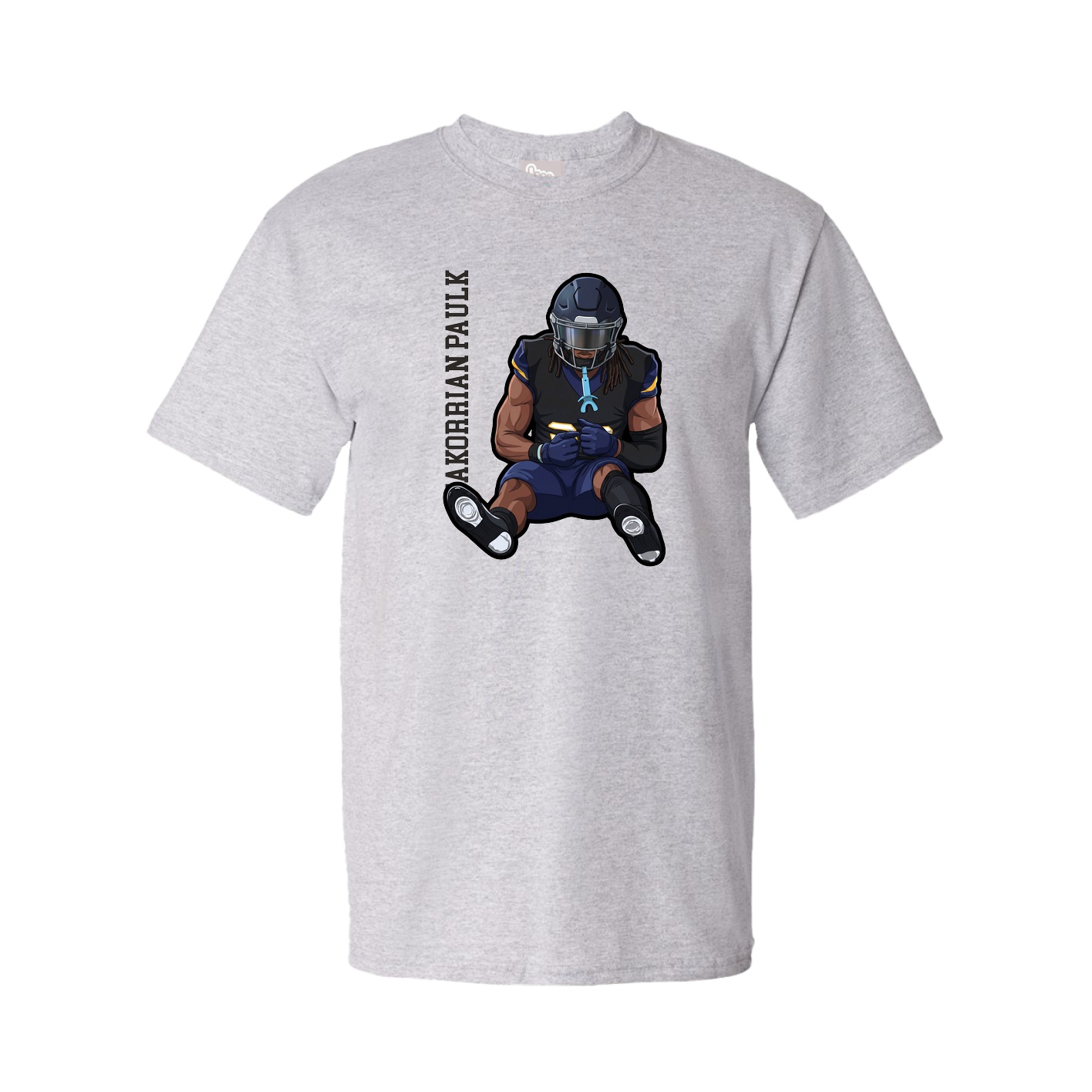 Youth Tee — Name Vertical in Grey