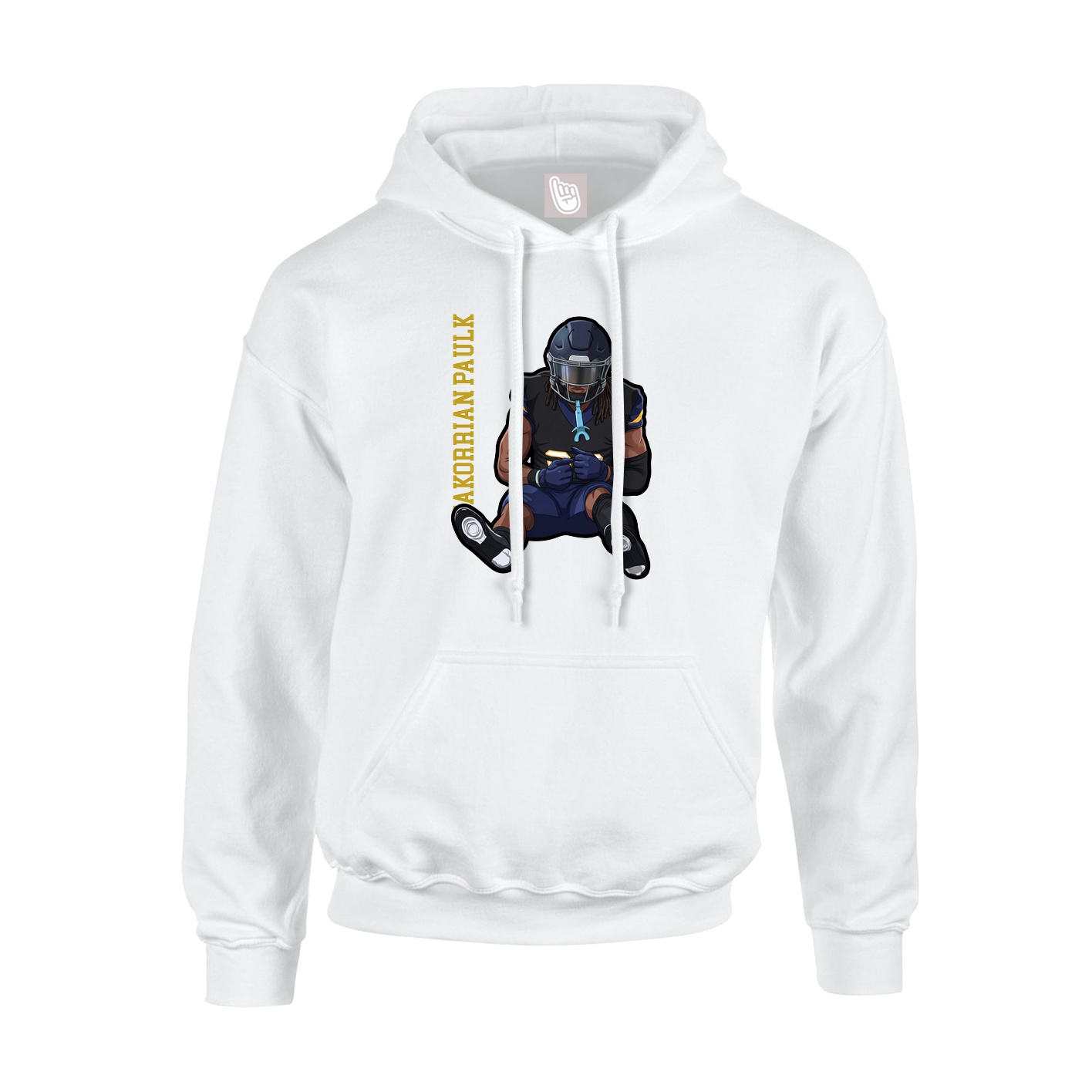 Hoodie — Name Vertical in White