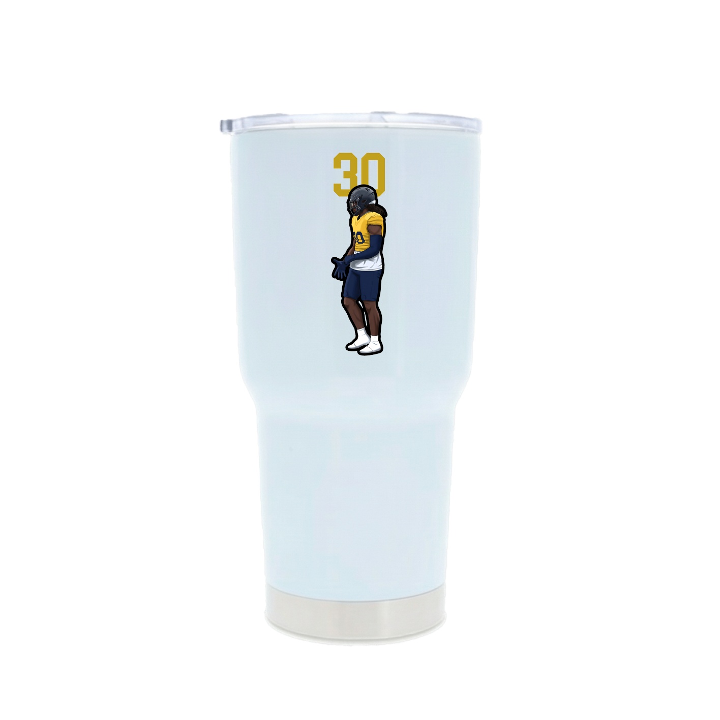 30oz Stainless Steel Tumbler — Number Top in White