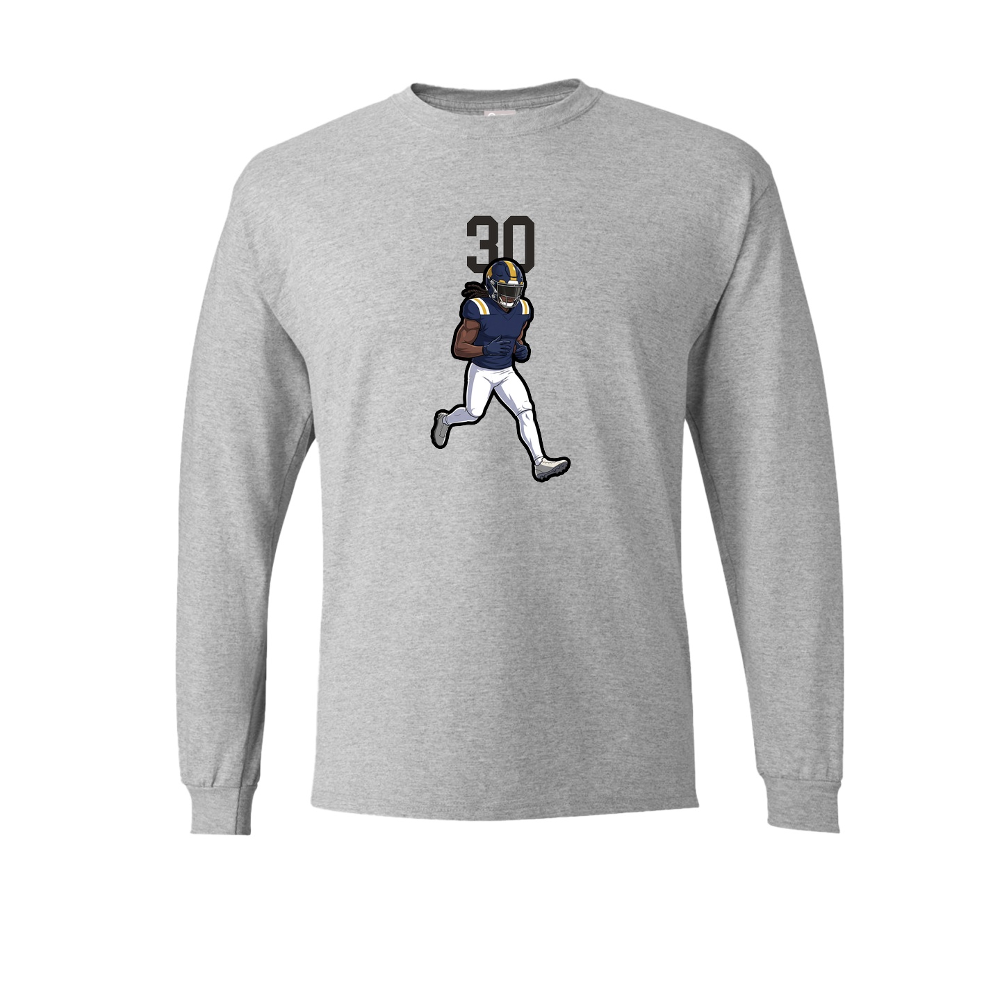 Long Sleeve Tee — Number Top in Grey