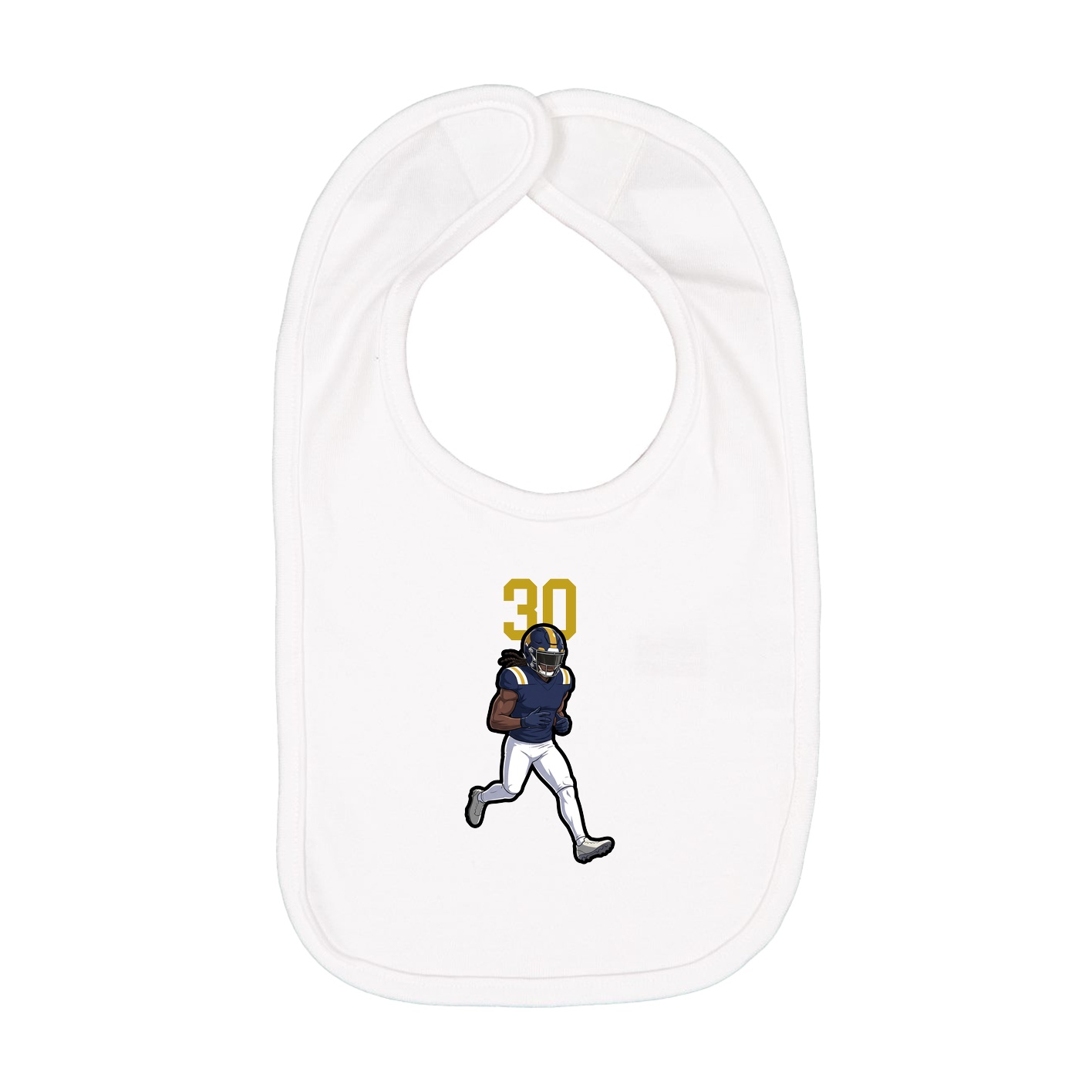 Infant Bib — Number Top in White