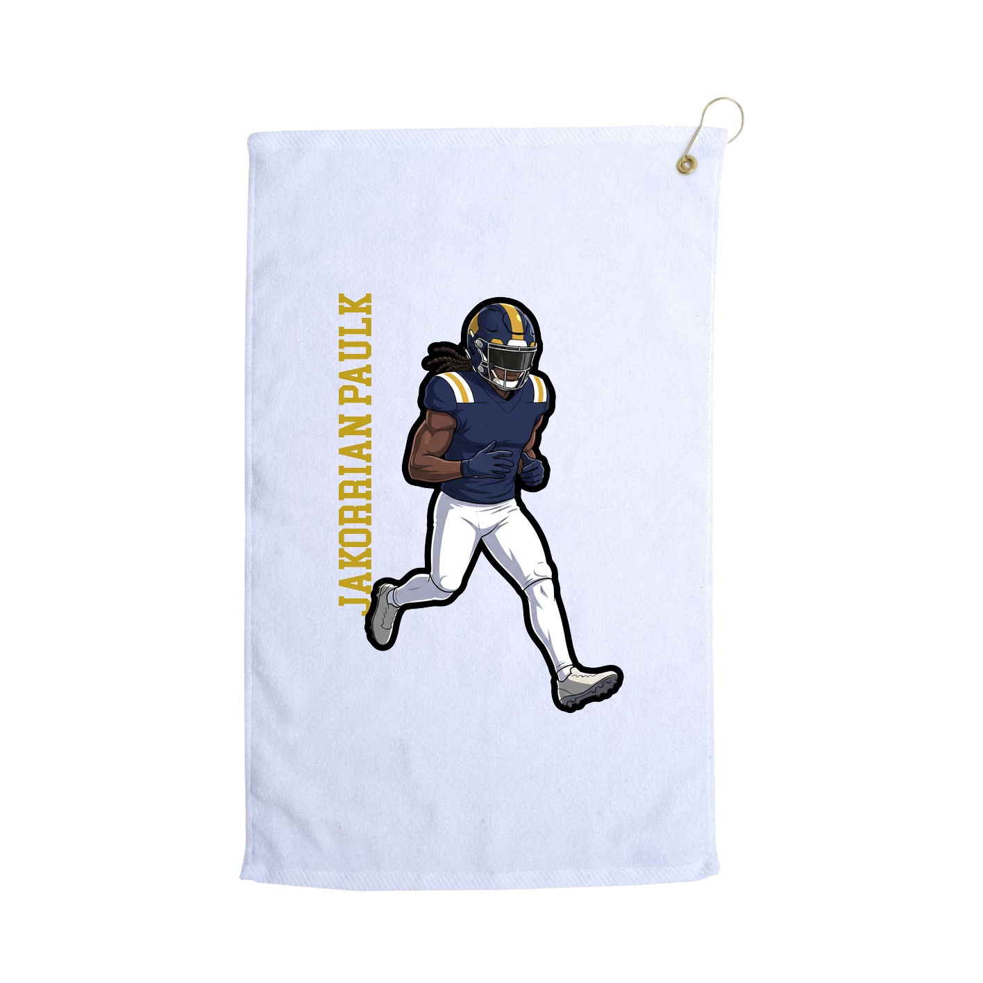 Golf Towel — Name Vertical in White
