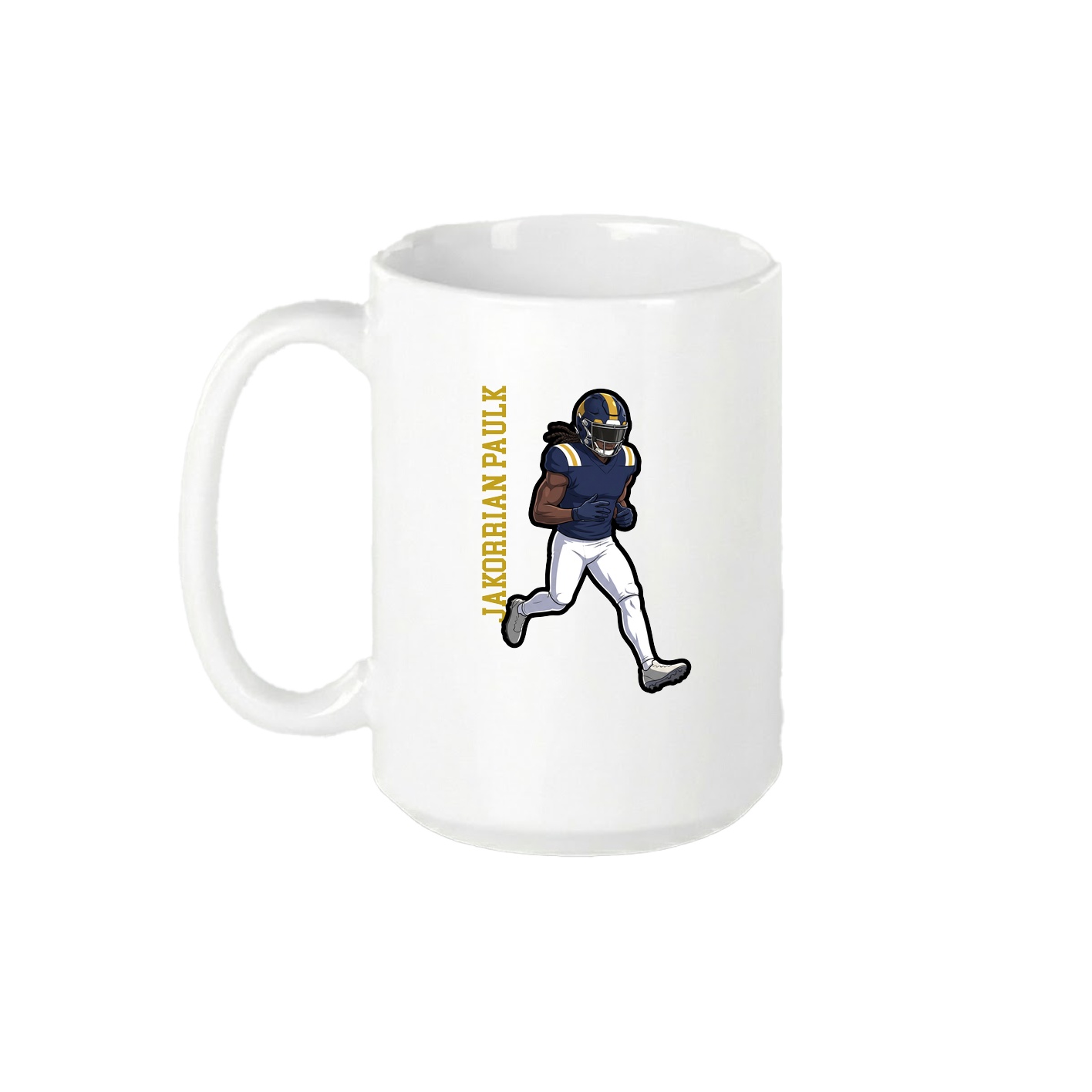 15oz Coffee Mug — Name Vertical in White