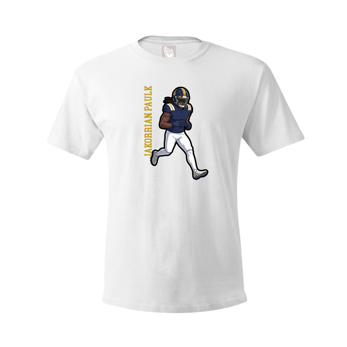 Youth Tee — Name Vertical in White