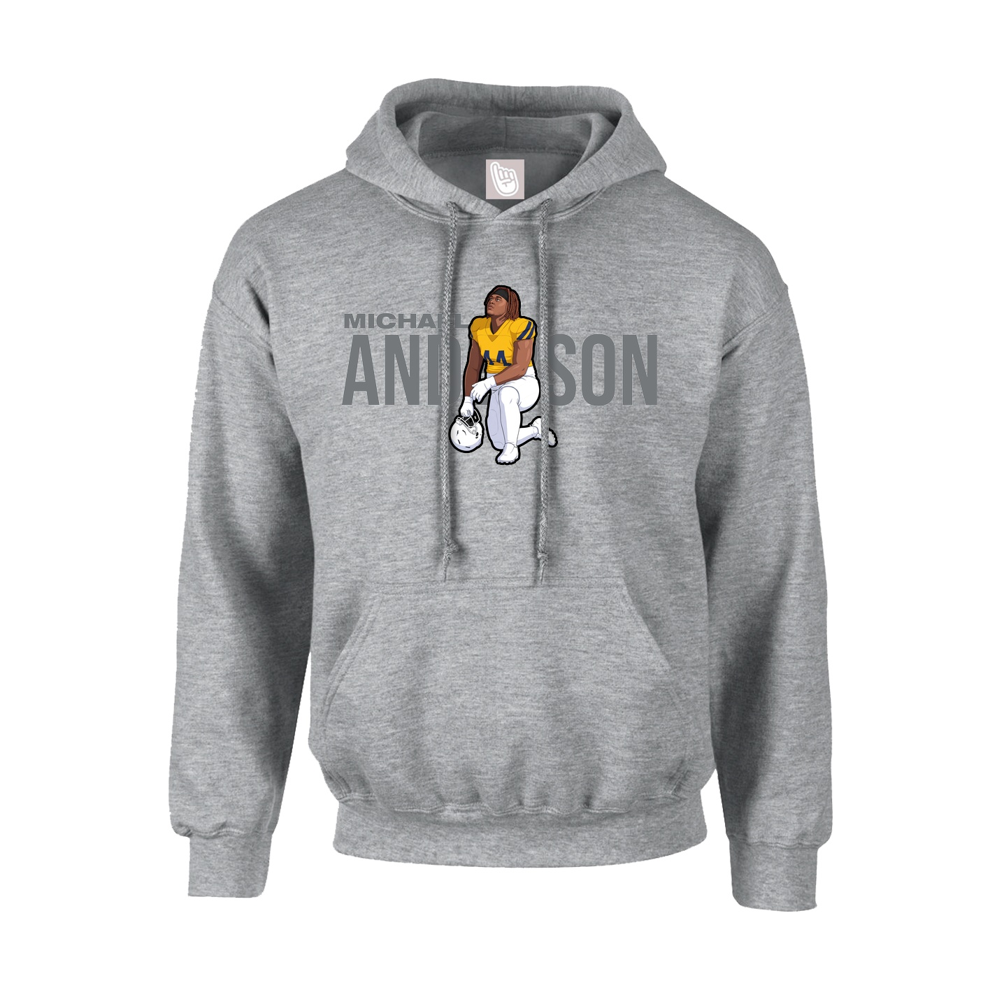 Youth Hoodie — Player Name in Grey