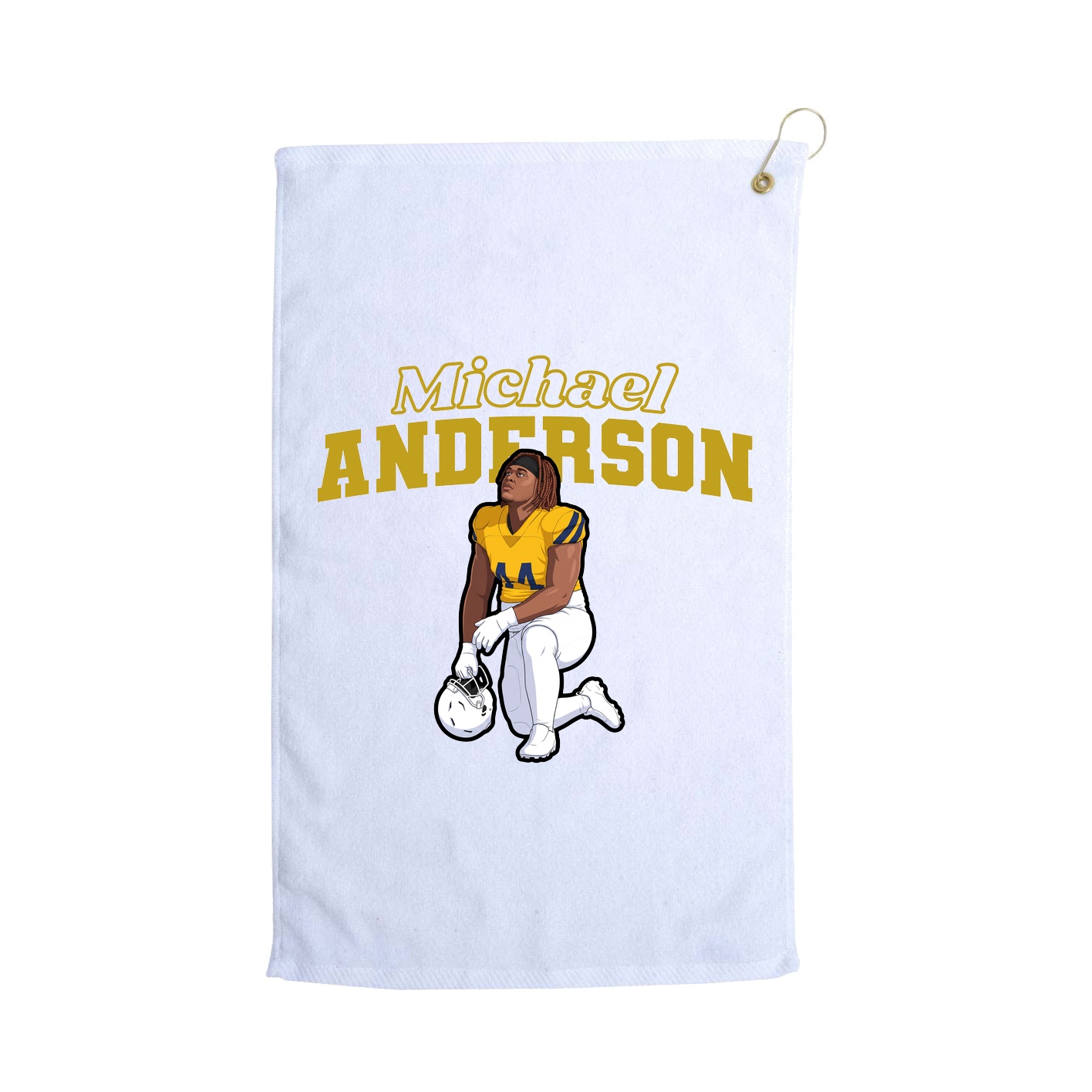 Golf Towel — Name Arch in White