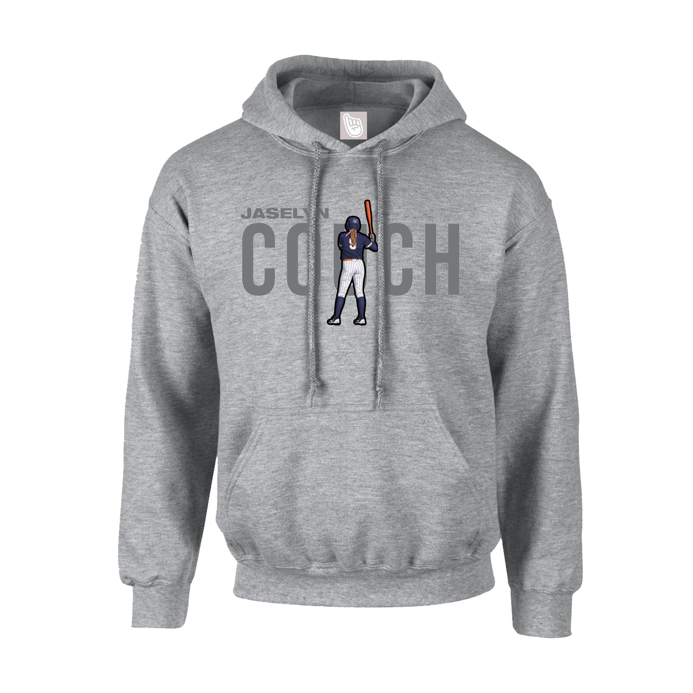 Hoodie — Player Name in Grey