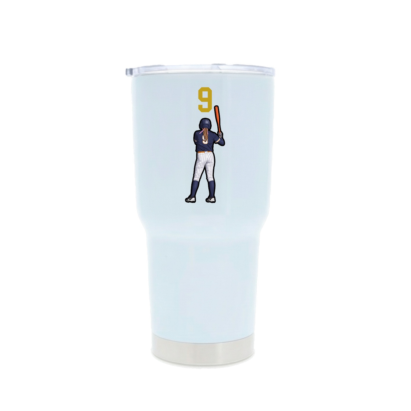 30oz Stainless Steel Tumbler — Number Top in White
