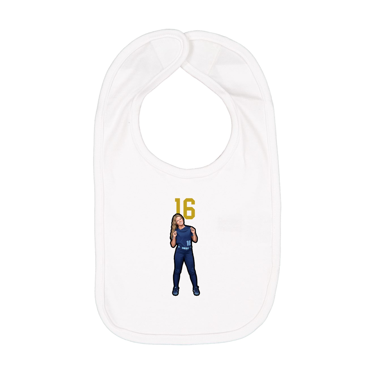 Infant Bib — Number Top in White