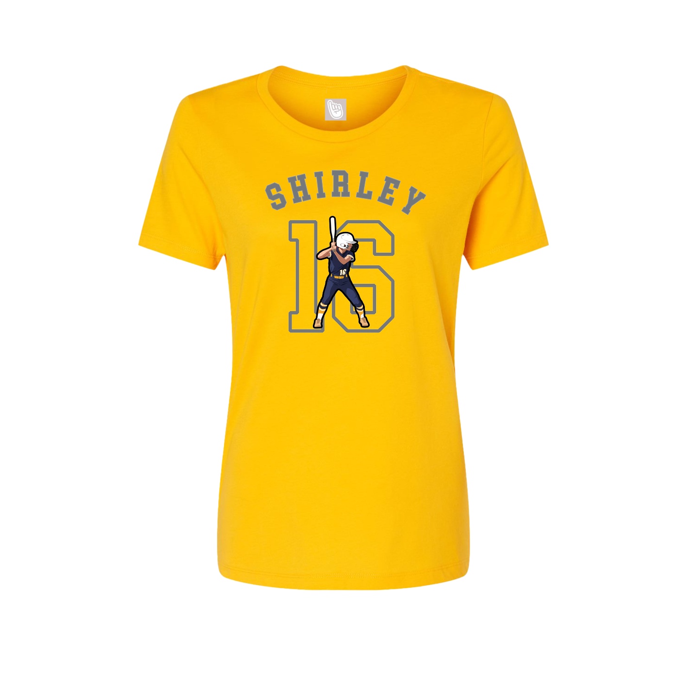 Fitted Women's Tee — Shirsey Arch in Gold