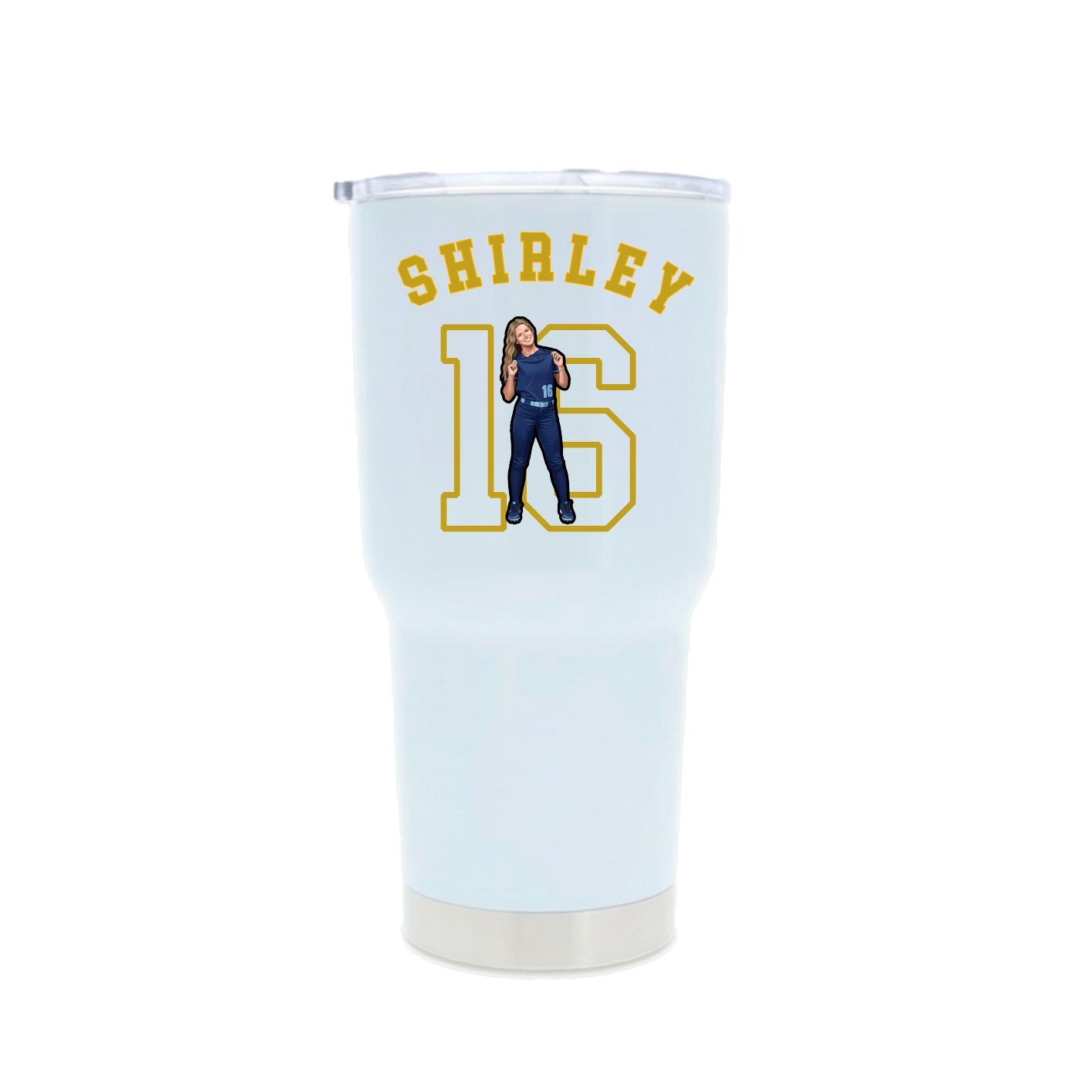 30oz Stainless Steel Tumbler — Shirsey Arch in White