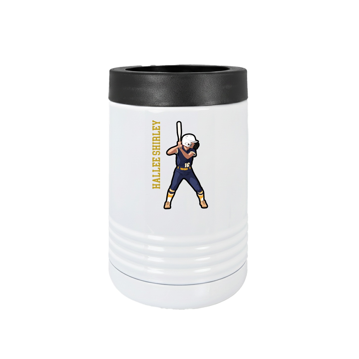 Beverage Holder — Name Vertical in White
